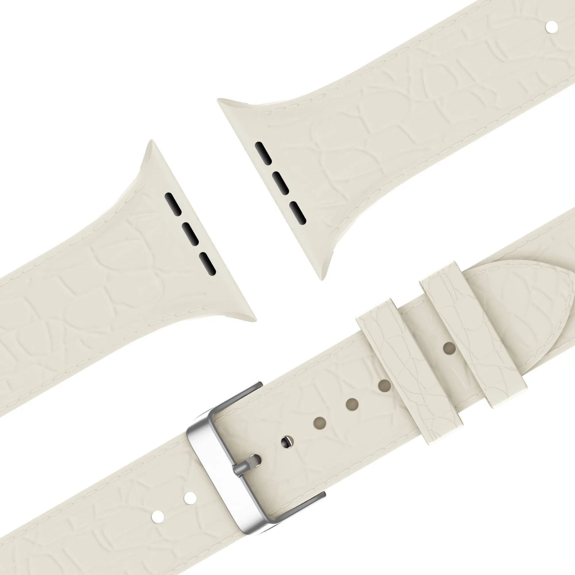 Insta-Worthy Bandz Apple Watch Silicone Strap With Leather Pattern (Starlight)  Dont Miss Out!