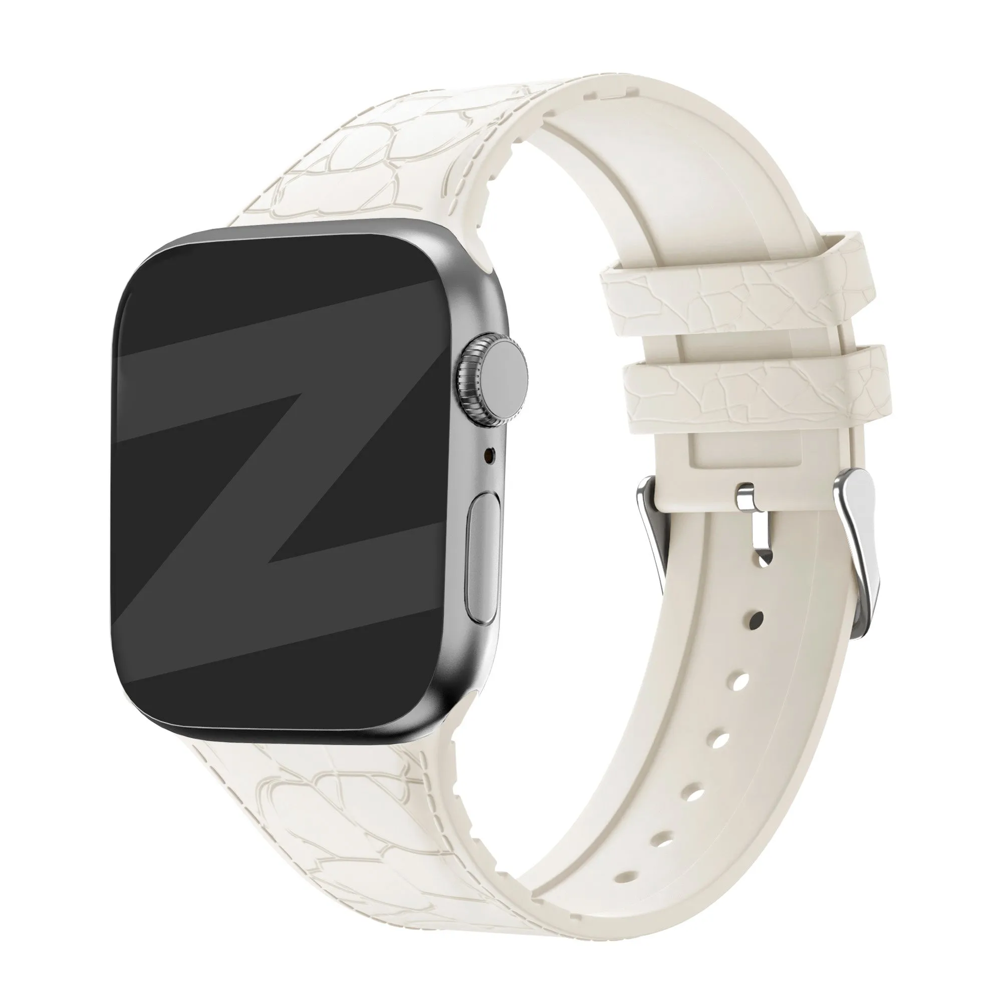 Insta-Worthy Bandz Apple Watch Silicone Strap With Leather Pattern (Starlight)  Dont Miss Out!