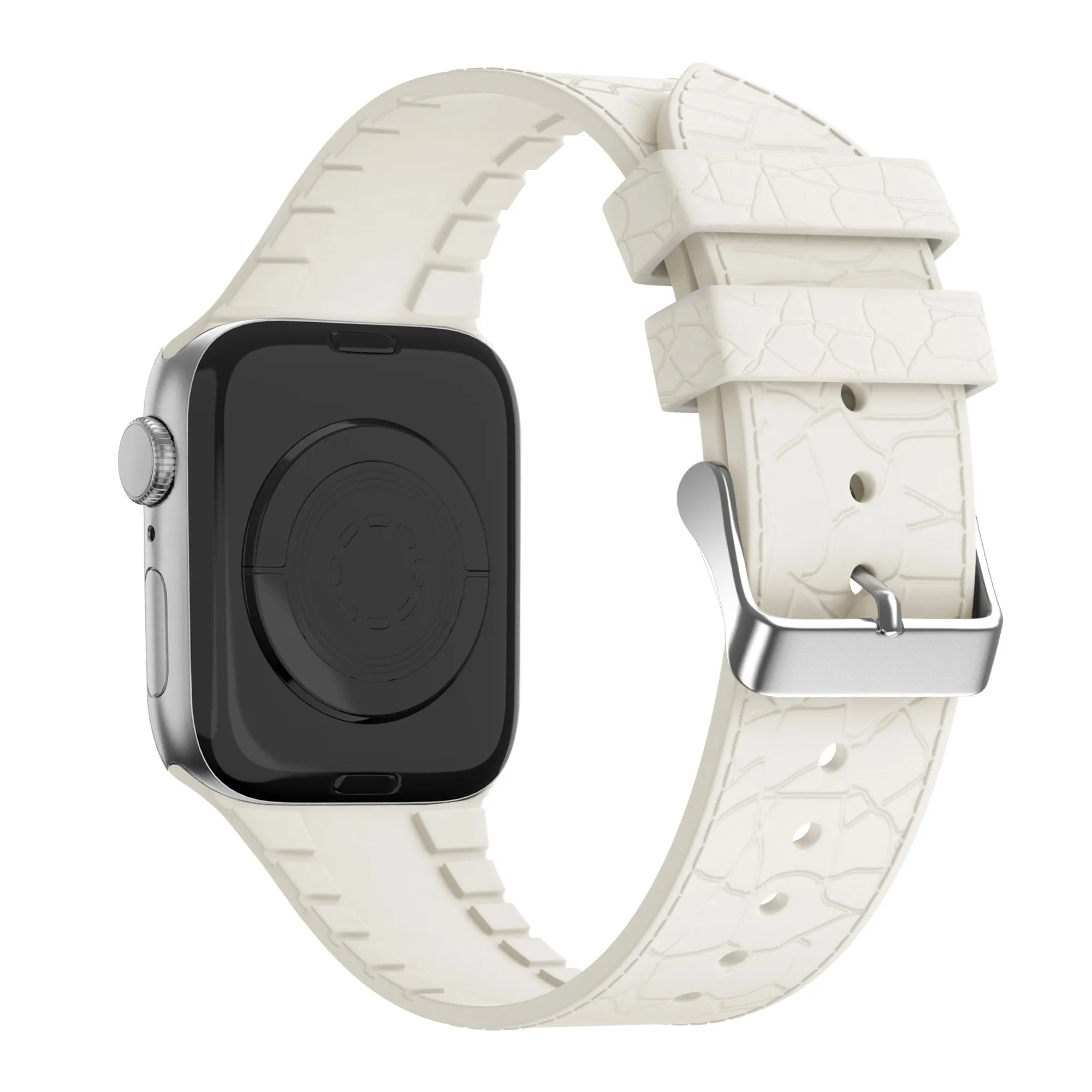 Insta-Worthy Bandz Apple Watch Silicone Strap With Leather Pattern (Starlight)  Dont Miss Out!