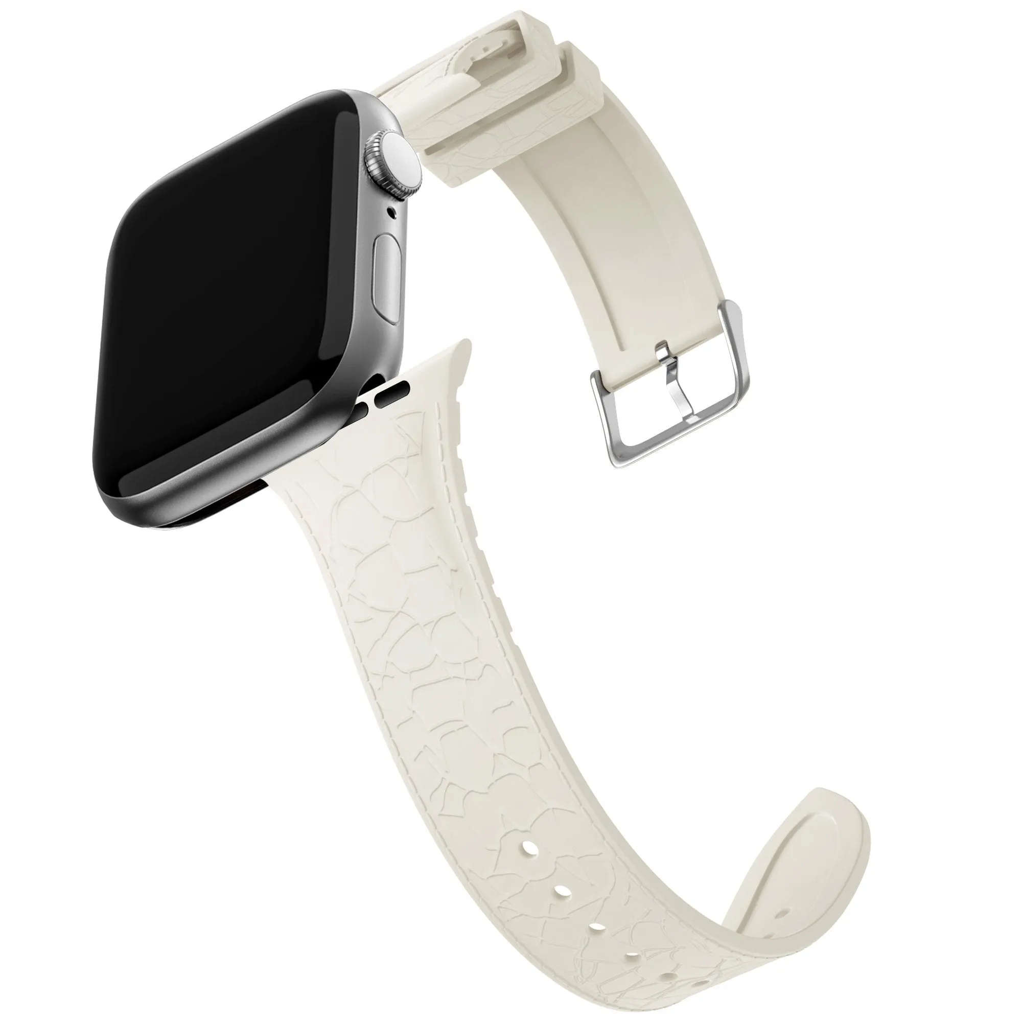 Insta-Worthy Bandz Apple Watch Silicone Strap With Leather Pattern (Starlight)  Dont Miss Out!