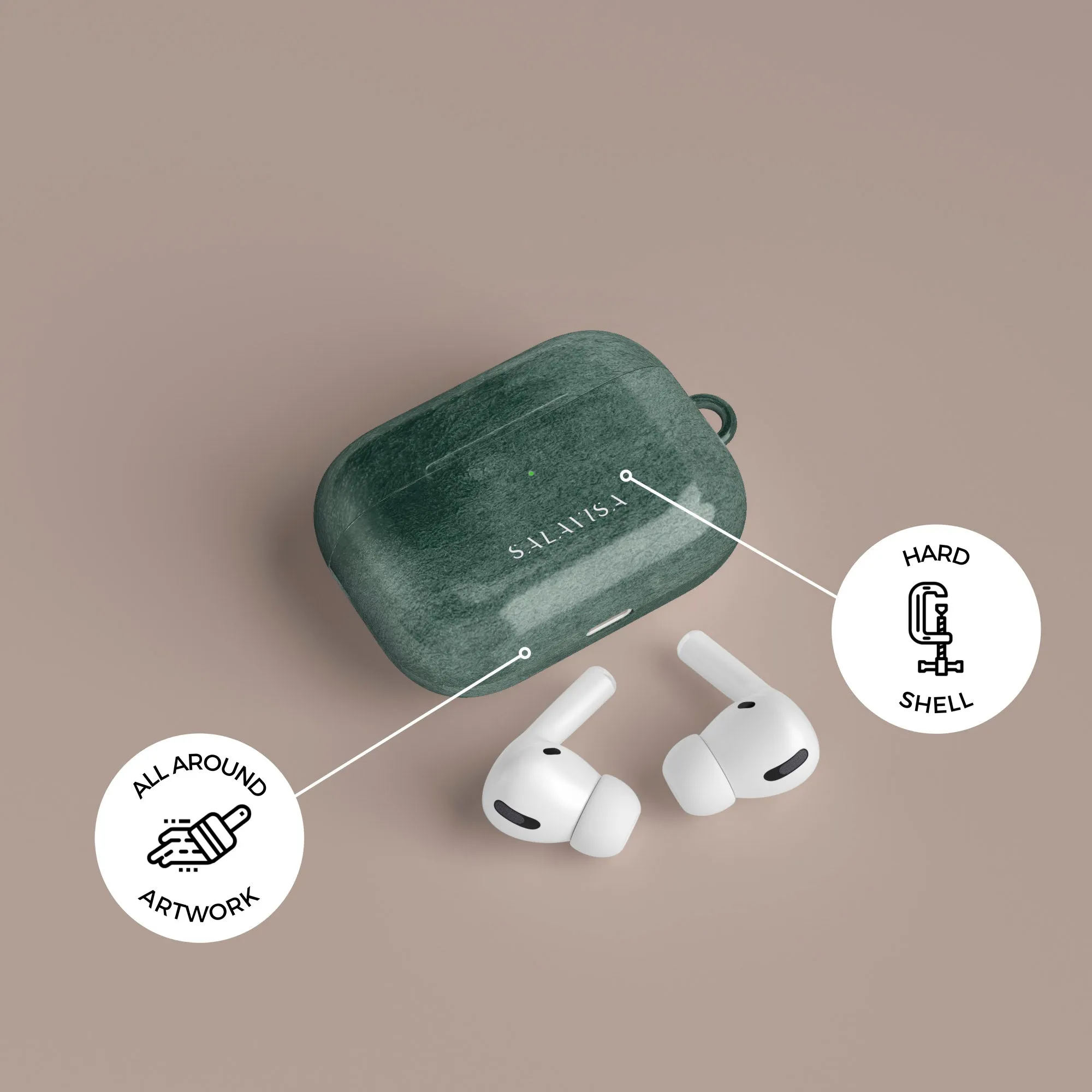 Insta-Worthy Forest Green Watercolor AirPods Case  Going Fast!