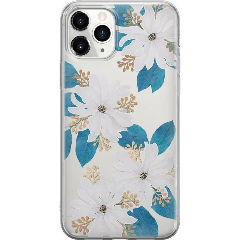 Insta-Worthy Forget Me Not | Blue and Gold Clear Floral Case  Last Few Pieces!