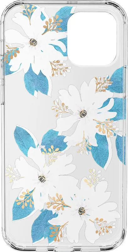 Insta-Worthy Forget Me Not | Blue and Gold Clear Floral Case  Last Few Pieces!