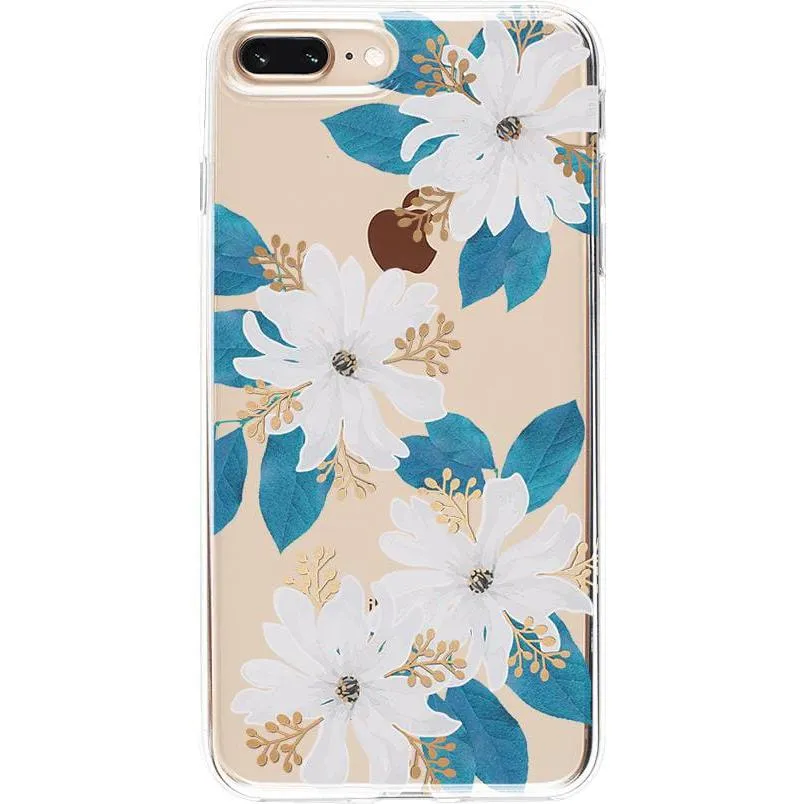 Insta-Worthy Forget Me Not | Blue and Gold Clear Floral Case  Last Few Pieces!