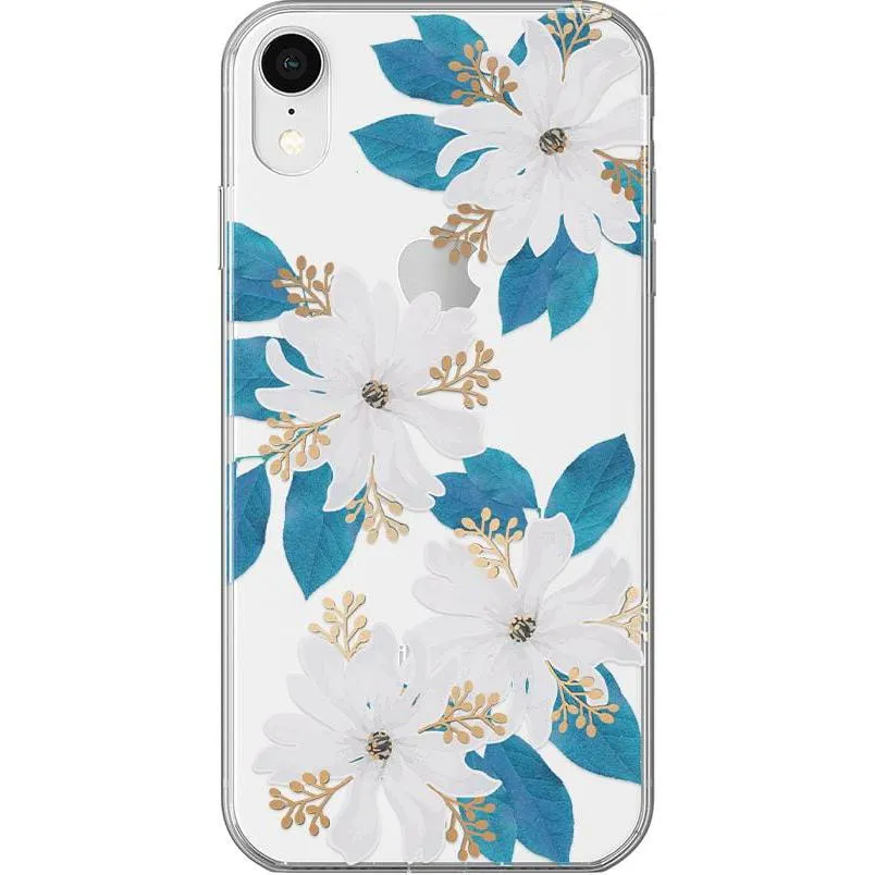 Insta-Worthy Forget Me Not | Blue and Gold Clear Floral Case  Last Few Pieces!