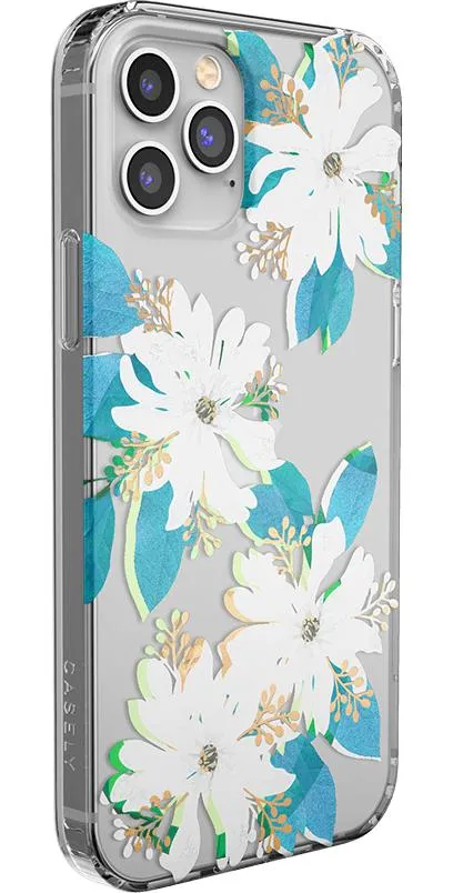 Insta-Worthy Forget Me Not | Blue and Gold Clear Floral Case  Last Few Pieces!
