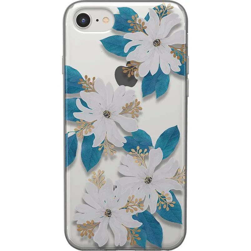 Insta-Worthy Forget Me Not | Blue and Gold Clear Floral Case  Last Few Pieces!