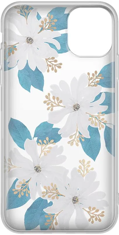Insta-Worthy Forget Me Not | Blue and Gold Clear Floral Case  Last Few Pieces!