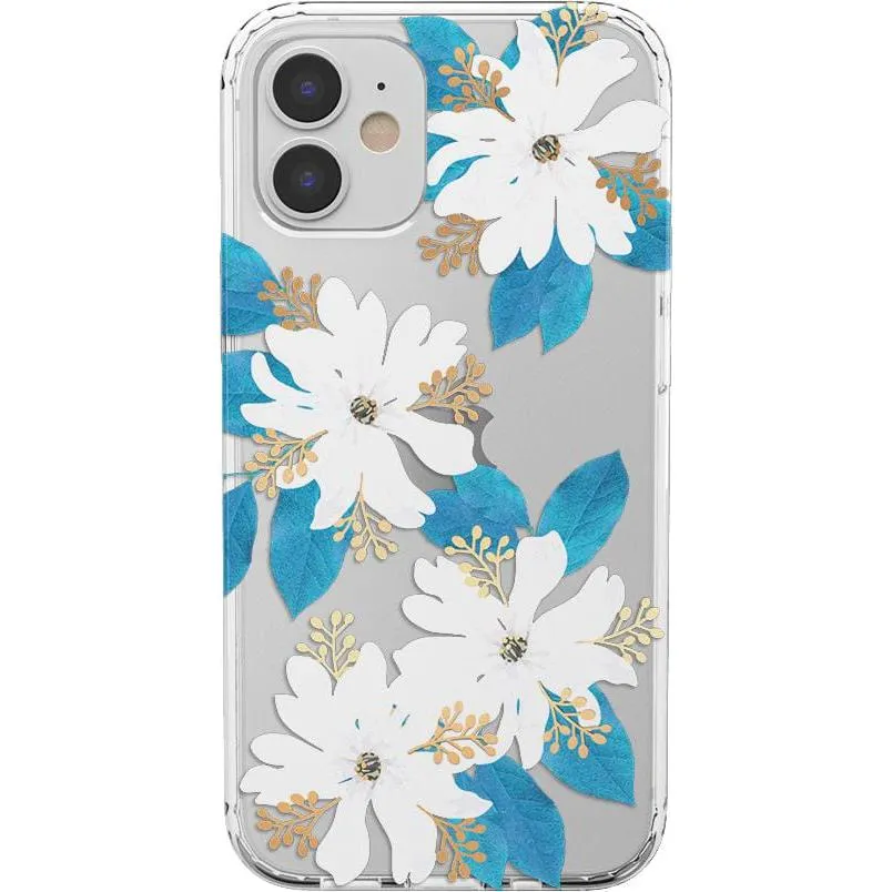 Insta-Worthy Forget Me Not | Blue and Gold Clear Floral Case  Last Few Pieces!