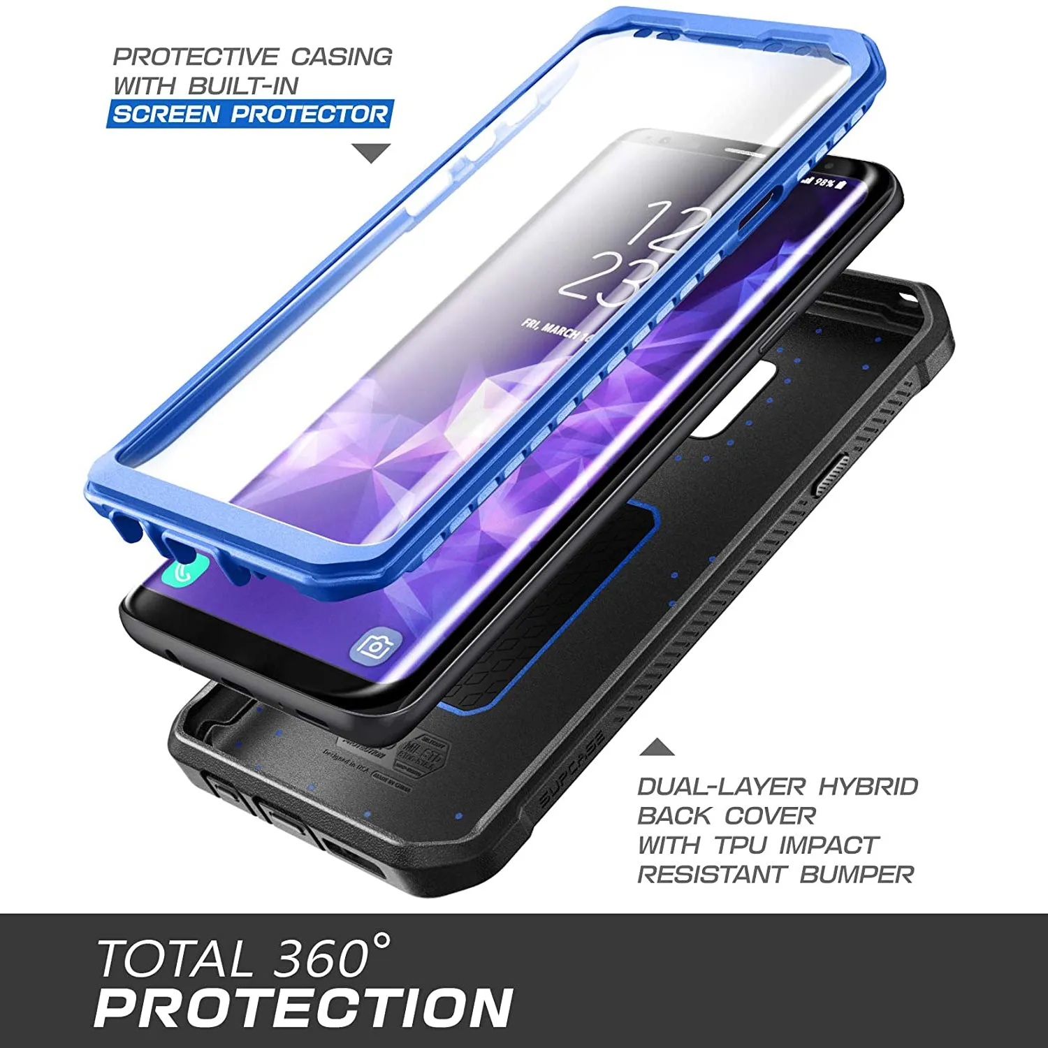 Insta-Worthy Galaxy S9 Plus Unicorn Beetle Pro Full Body Rugged Case-Dark Blue  Last Few Pieces!