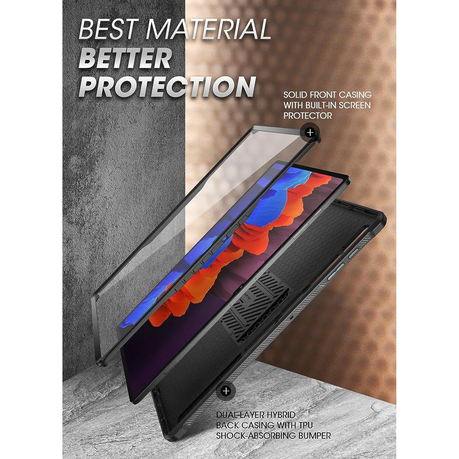 Insta-Worthy Galaxy Tab S10 Ultra (2024) Unicorn Beetle PRO Rugged Case-Black  Stylish & Comfortable