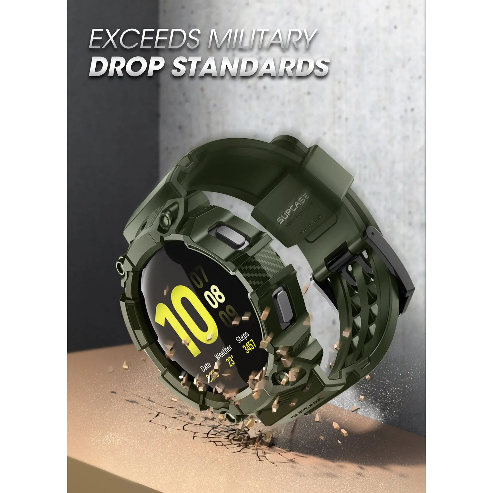 Insta-Worthy Galaxy Watch4 44mm Unicorn Beetle PRO Wristband Case-Dark Green  Ends Soon!