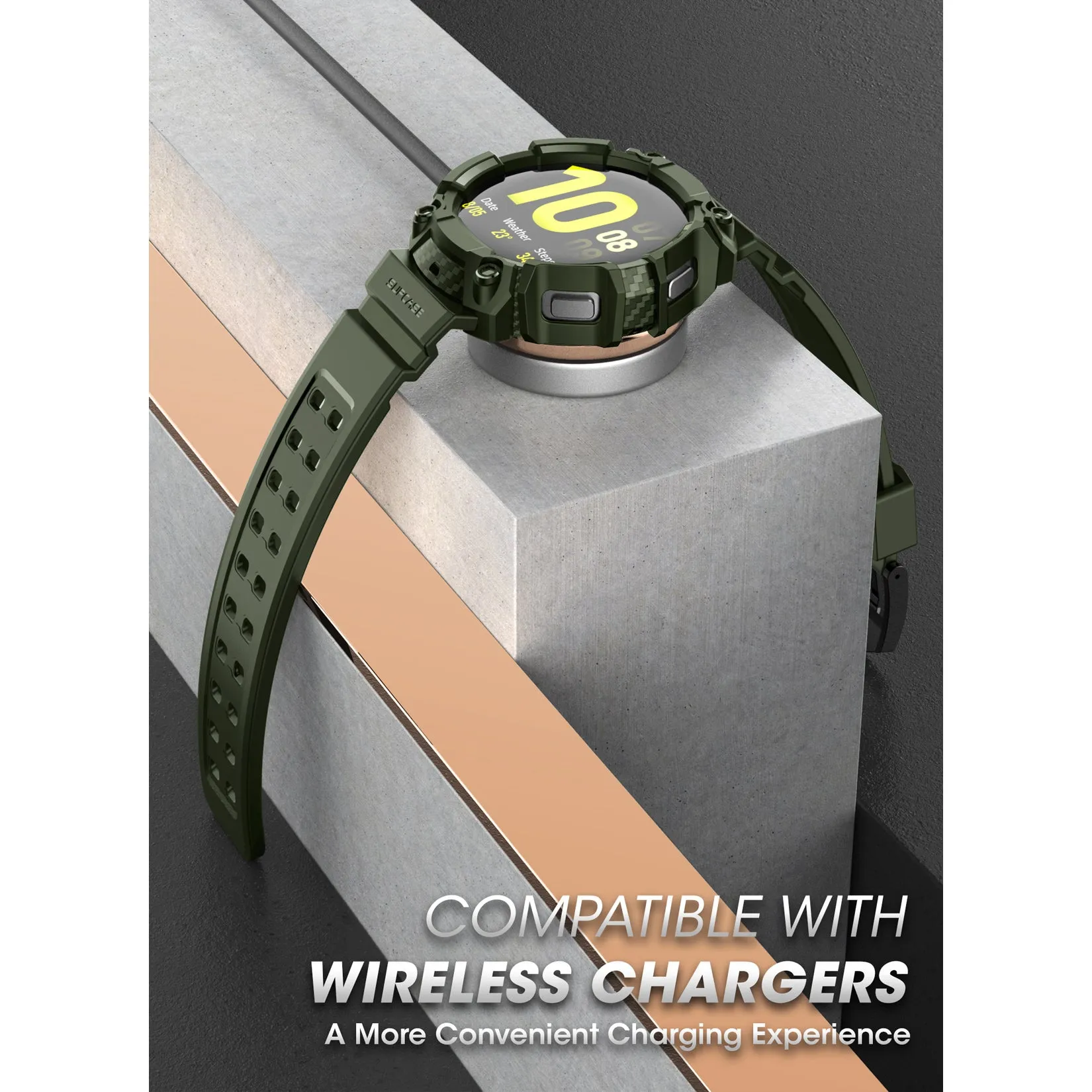 Insta-Worthy Galaxy Watch4 44mm Unicorn Beetle PRO Wristband Case-Dark Green  Ends Soon!