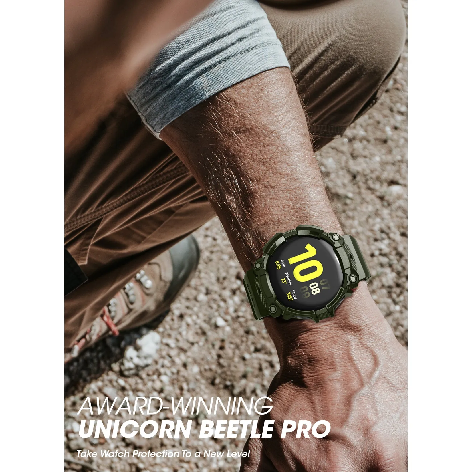 Insta-Worthy Galaxy Watch4 44mm Unicorn Beetle PRO Wristband Case-Dark Green  Ends Soon!