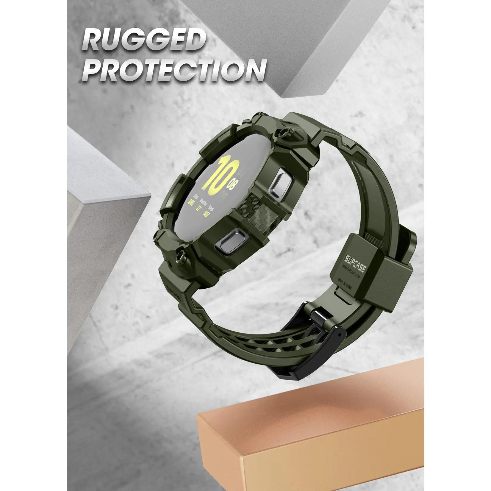 Insta-Worthy Galaxy Watch4 44mm Unicorn Beetle PRO Wristband Case-Dark Green  Ends Soon!