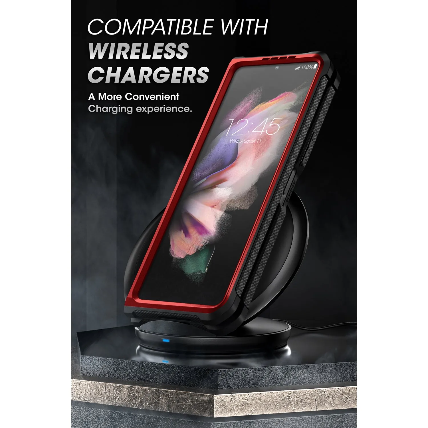 Insta-Worthy Galaxy Z Fold3 Unicorn Beetle Kickstand Case with Screen Protector-Metallic Red  Today Only!