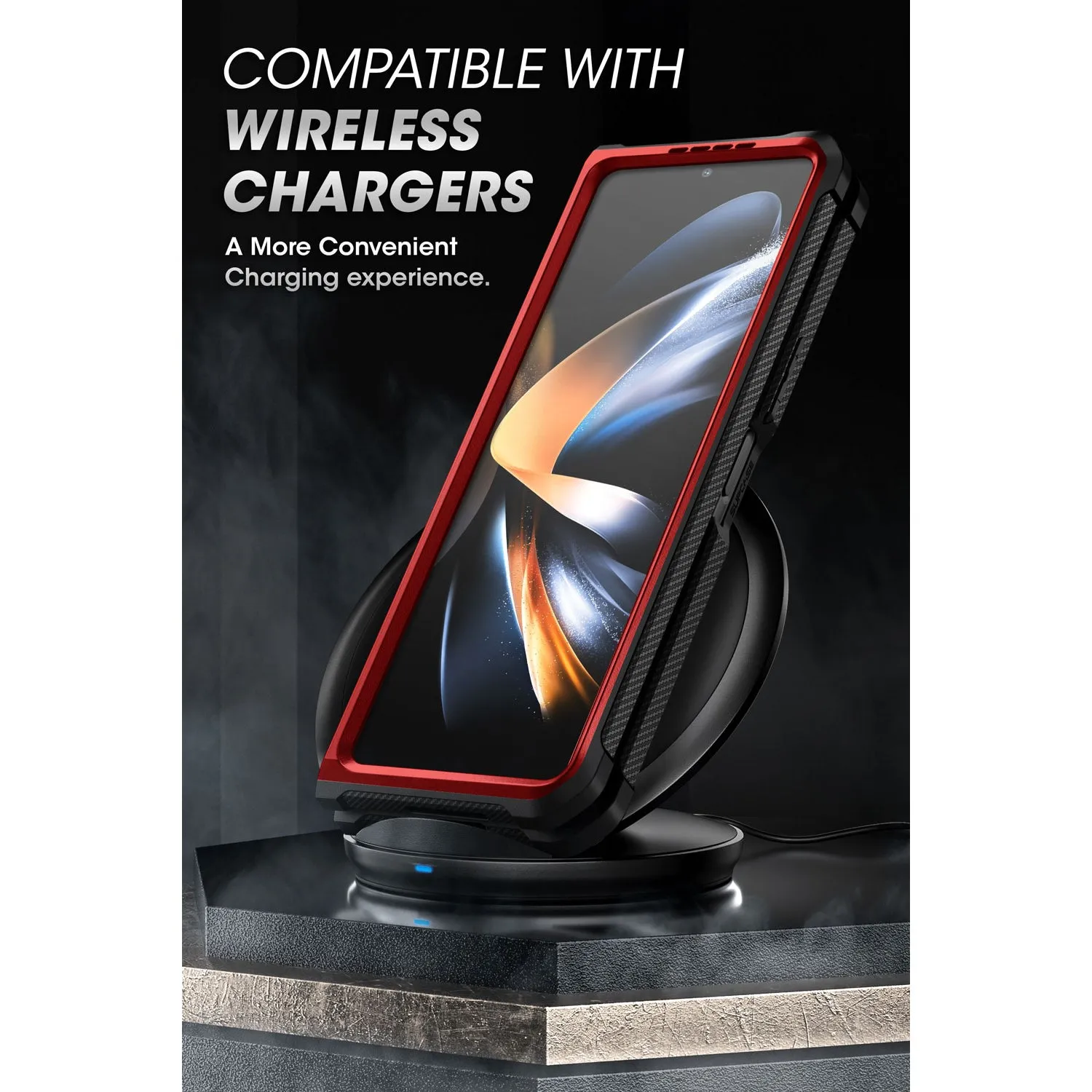 Insta-Worthy Galaxy Z Fold4 Unicorn Beetle Kickstand Case with Screen Protector-Metallic Red  Limited Availability!