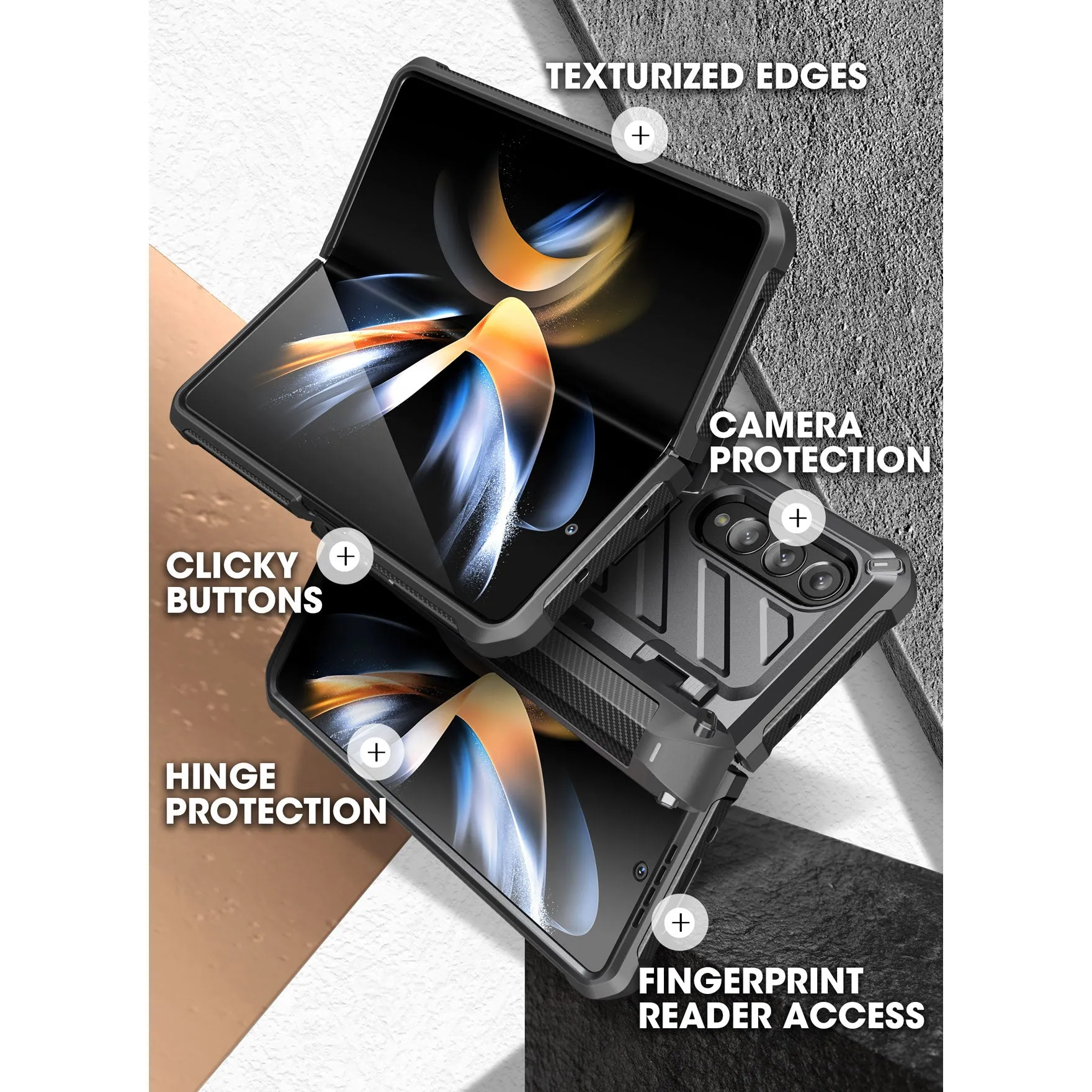 Insta-Worthy Galaxy Z Fold4 Unicorn Beetle PRO Rugged Case with S-Pen Holder-Black  Limited Stock!