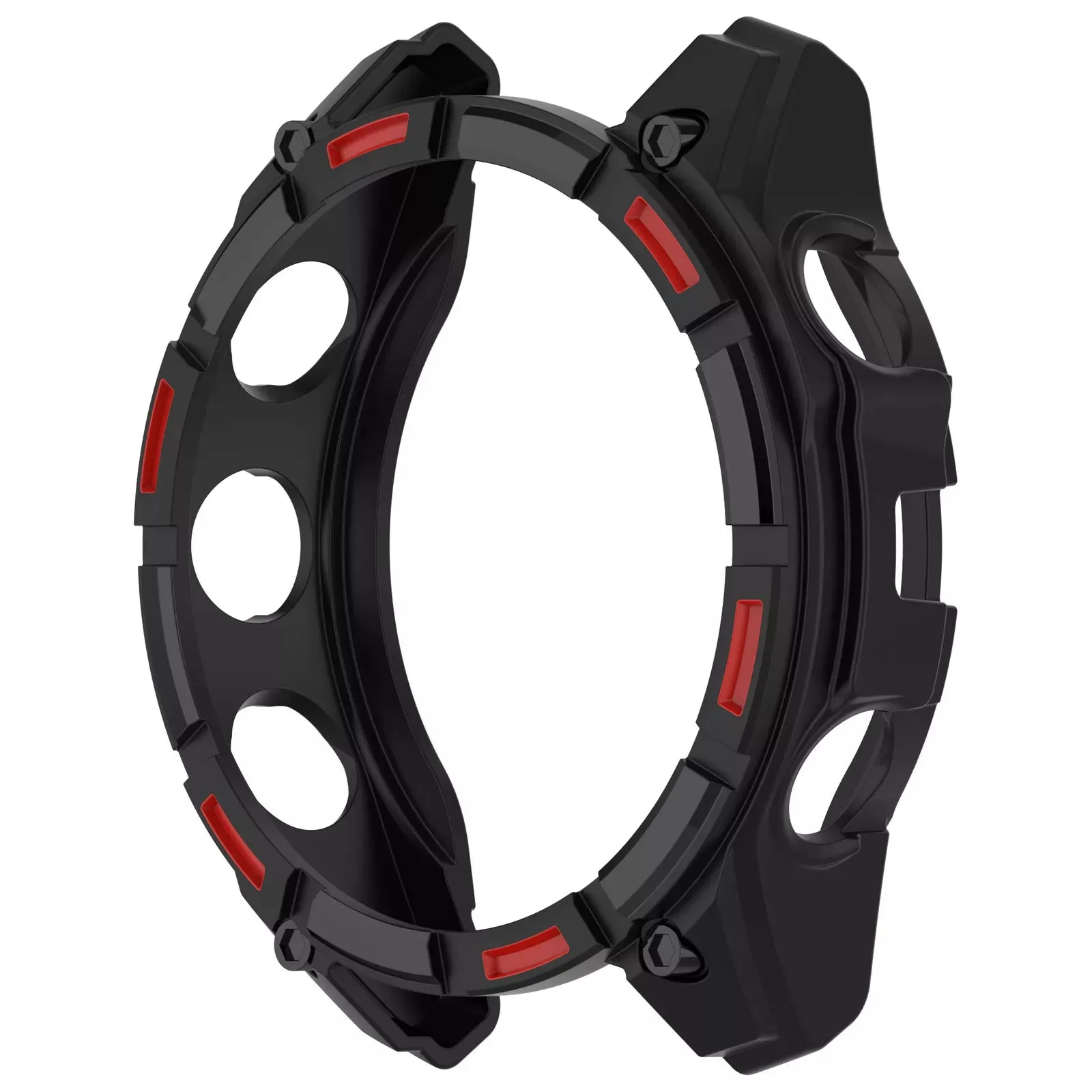Insta-Worthy Garmin Fenix 8 - 47mm AMOLED Rugged TPU Case (Black/Red)  Last Chance!