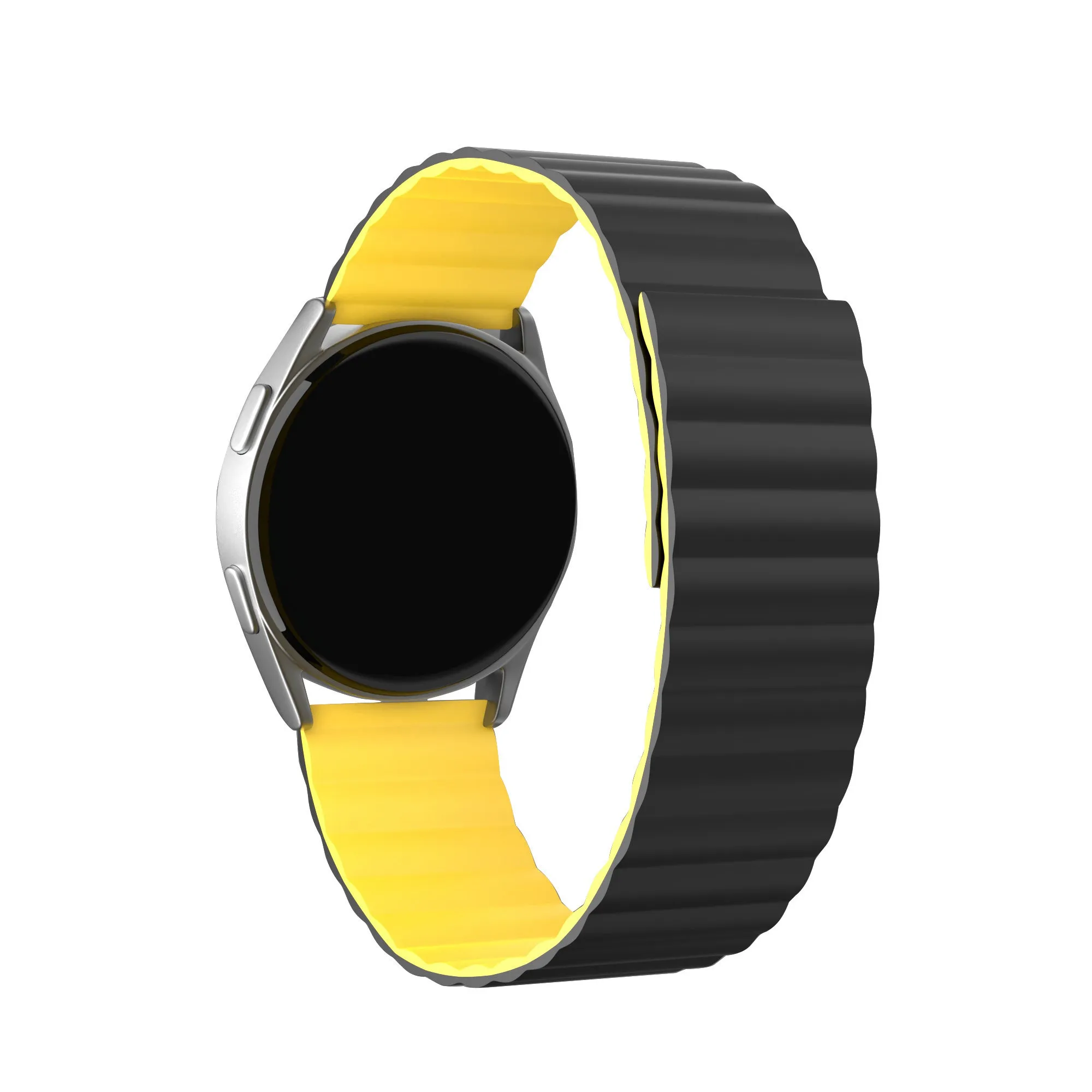 Insta-Worthy Huawei Watch 3 (Pro) Magnetic Silicone Strap (Black/Yellow)  Limited Release!