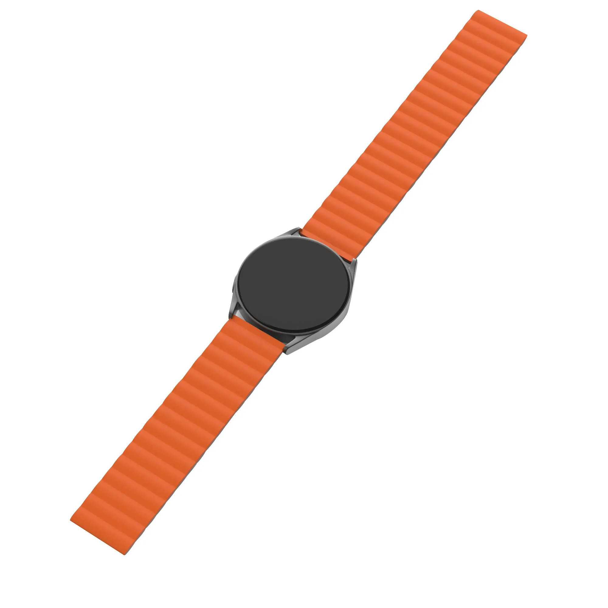 Insta-Worthy Huawei Watch 3 (Pro) Magnetic Silicone Strap (Grey/Orange)  Today Only!