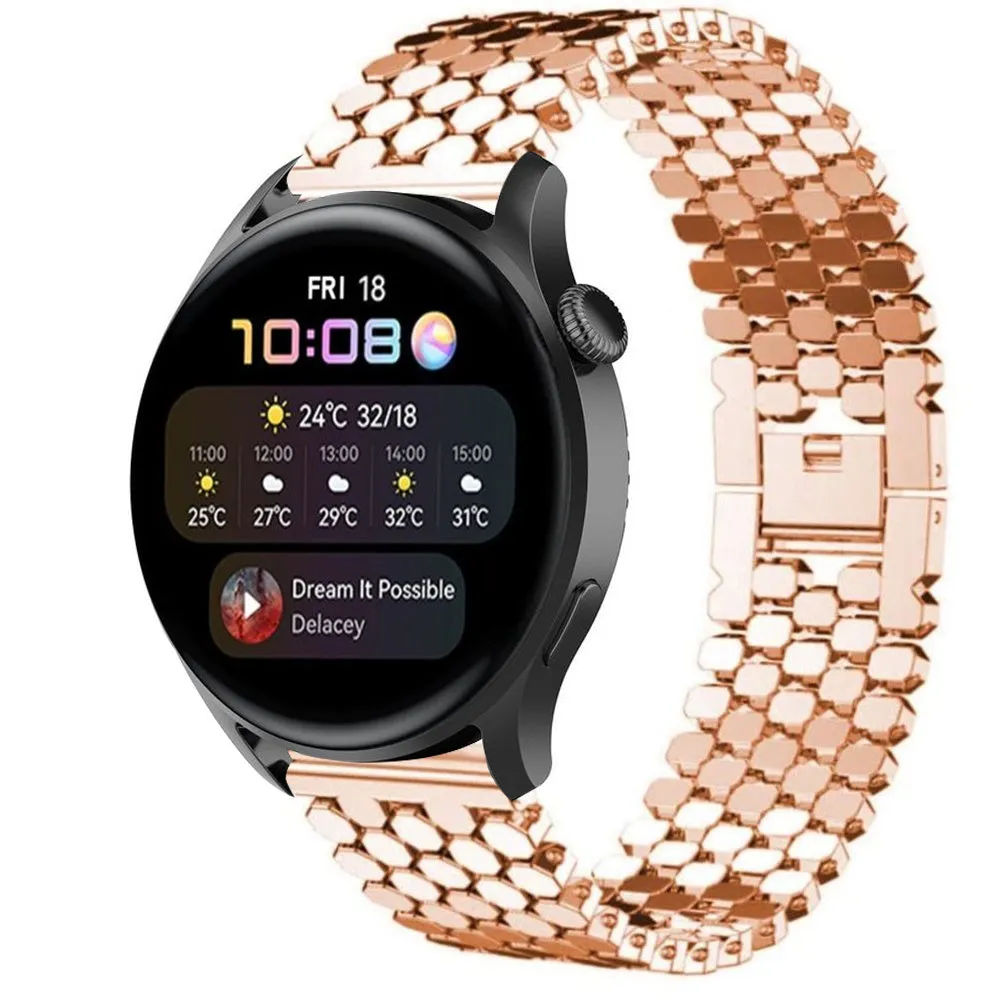 Insta-Worthy Huawei Watch 3 (Pro) Steel Strap Hexagons (Rose Gold)  Limited Availability!