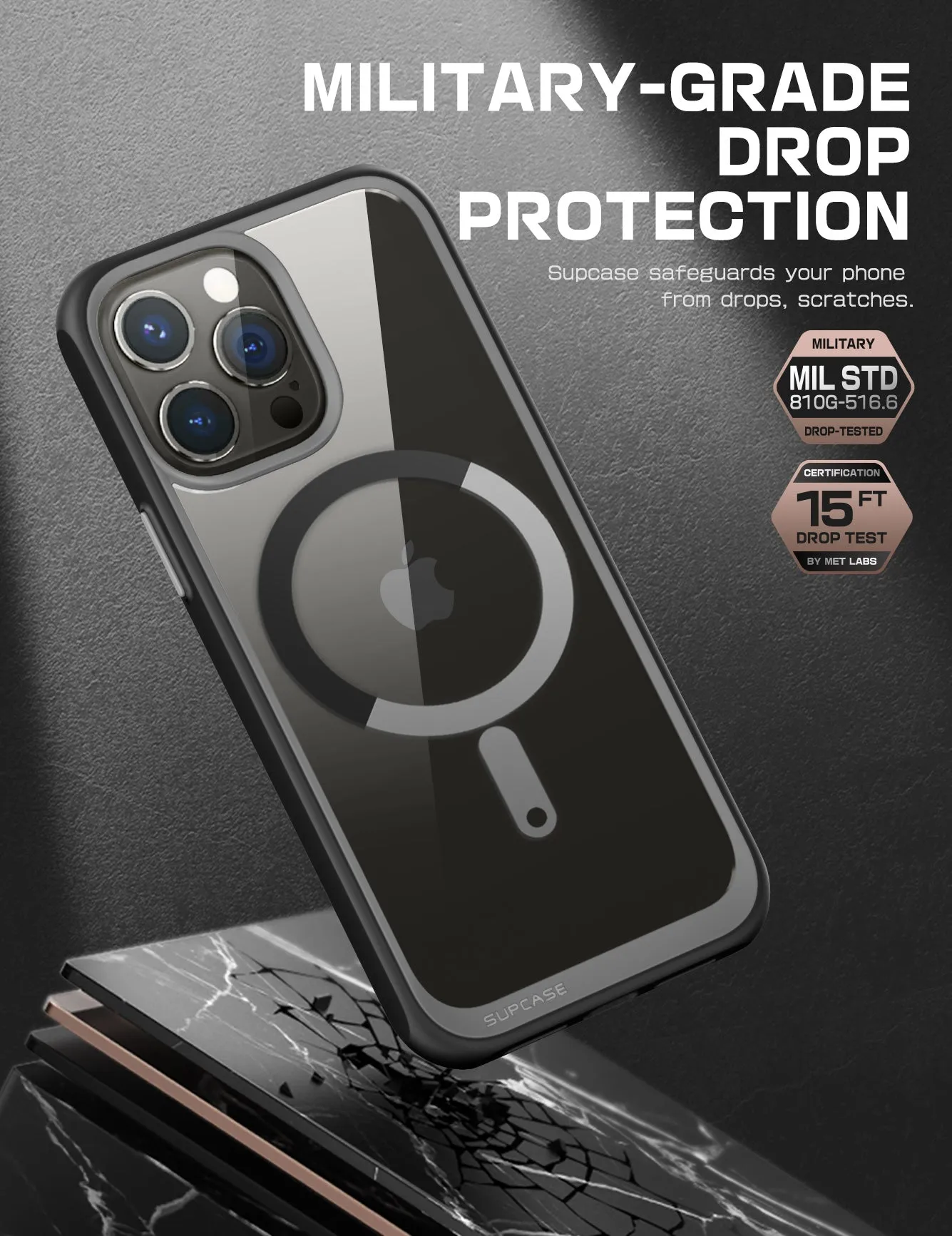 Insta-Worthy iPhone 14 Pro Max 6.7 inch Unicorn Beetle MAG Slim Clear MagSafe Case-Black  Almost Sold Out!