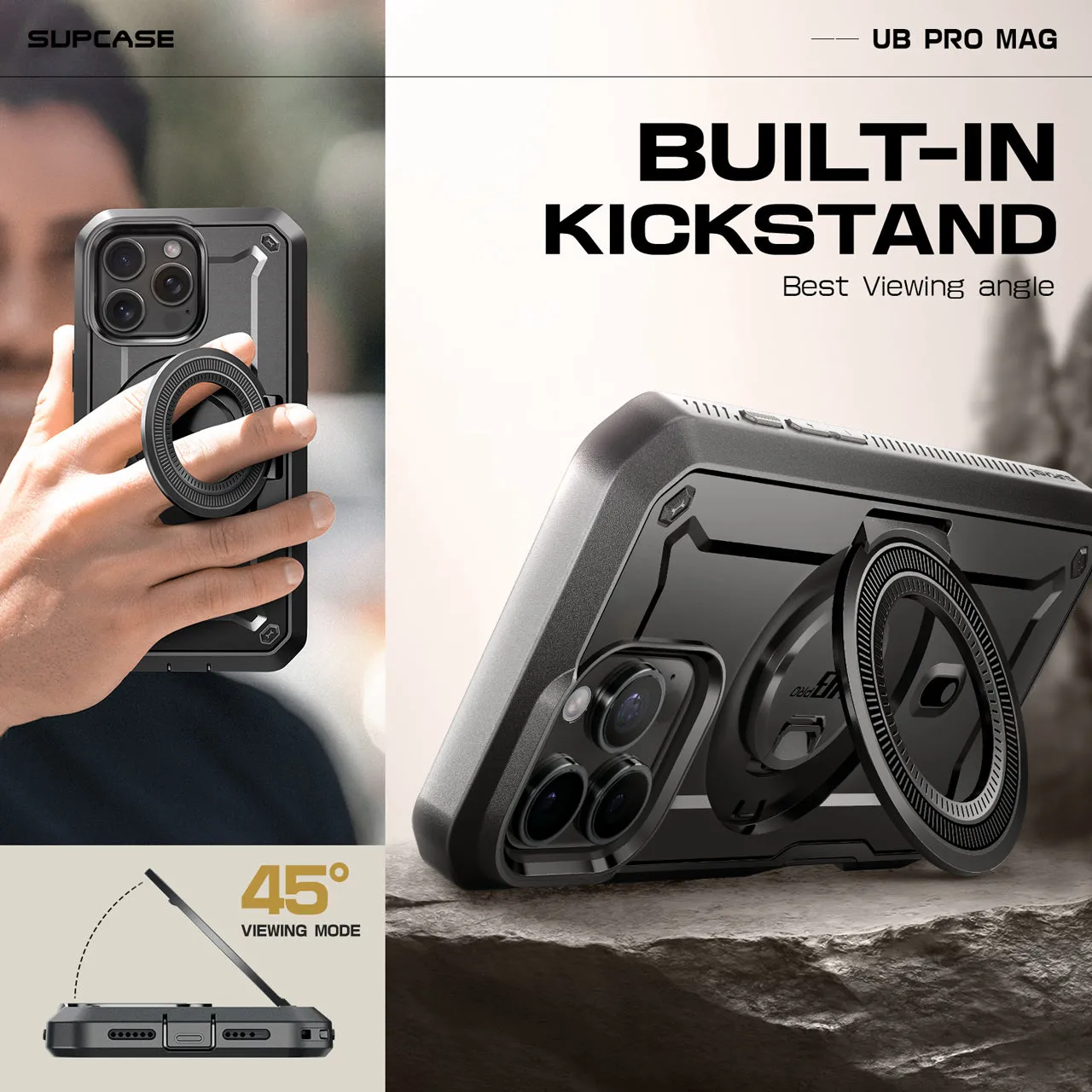 Insta-Worthy iPhone 16 Pro 6.3 inch Unicorn Beetle PRO MAG Rugged MagSafe Case-Gun Metal  Ends Soon!