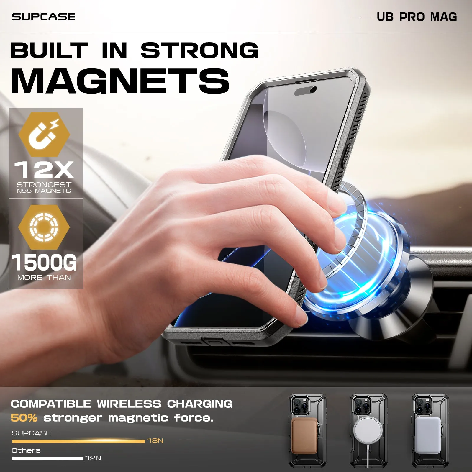 Insta-Worthy iPhone 16 Pro 6.3 inch Unicorn Beetle PRO MAG Rugged MagSafe Case-Gun Metal  Ends Soon!
