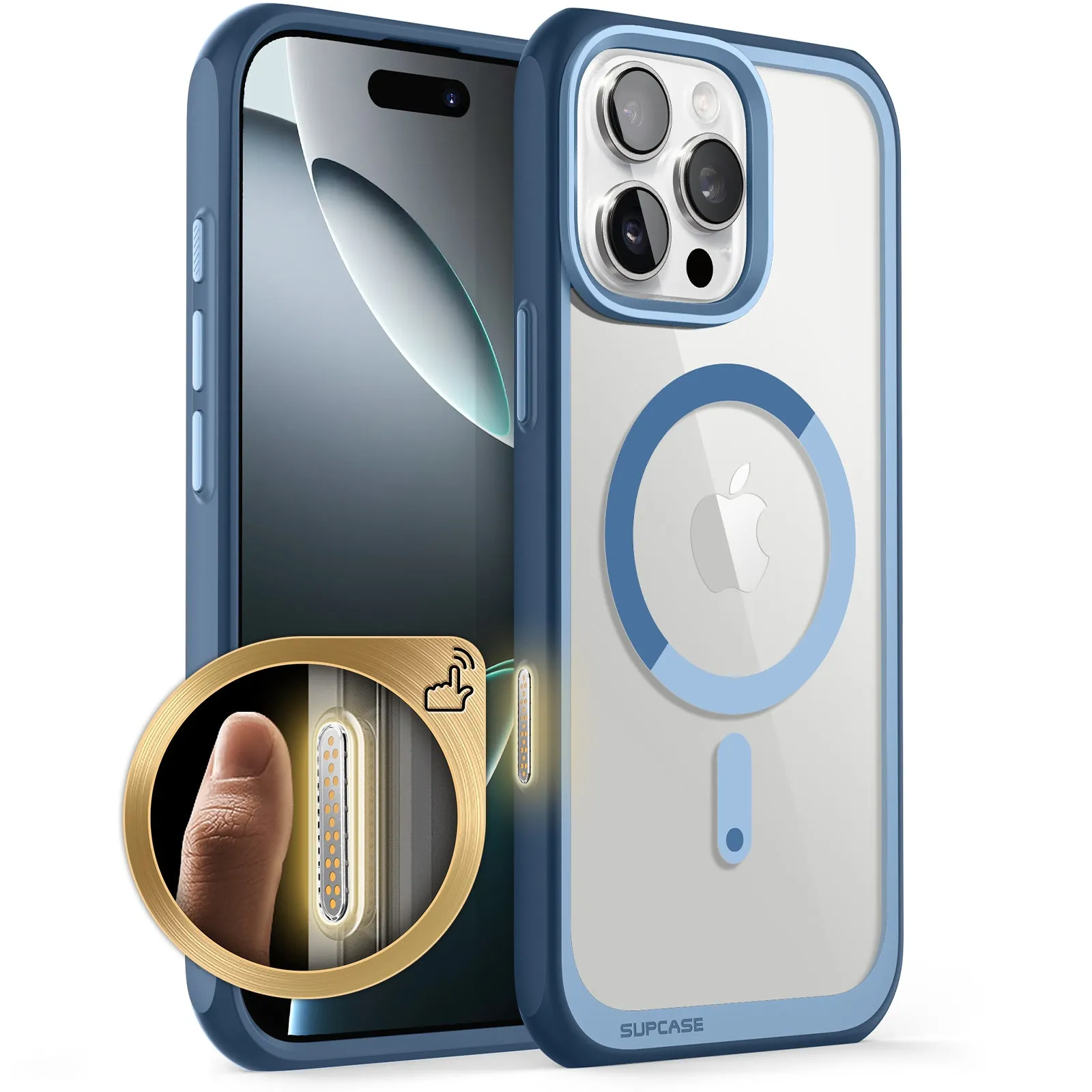 Insta-Worthy iPhone 16 Pro Max 6.9 inch Unicorn Beetle MAG Slim Clear MagSafe Camera Control Button Case-Blue  Stylish & Comfortable