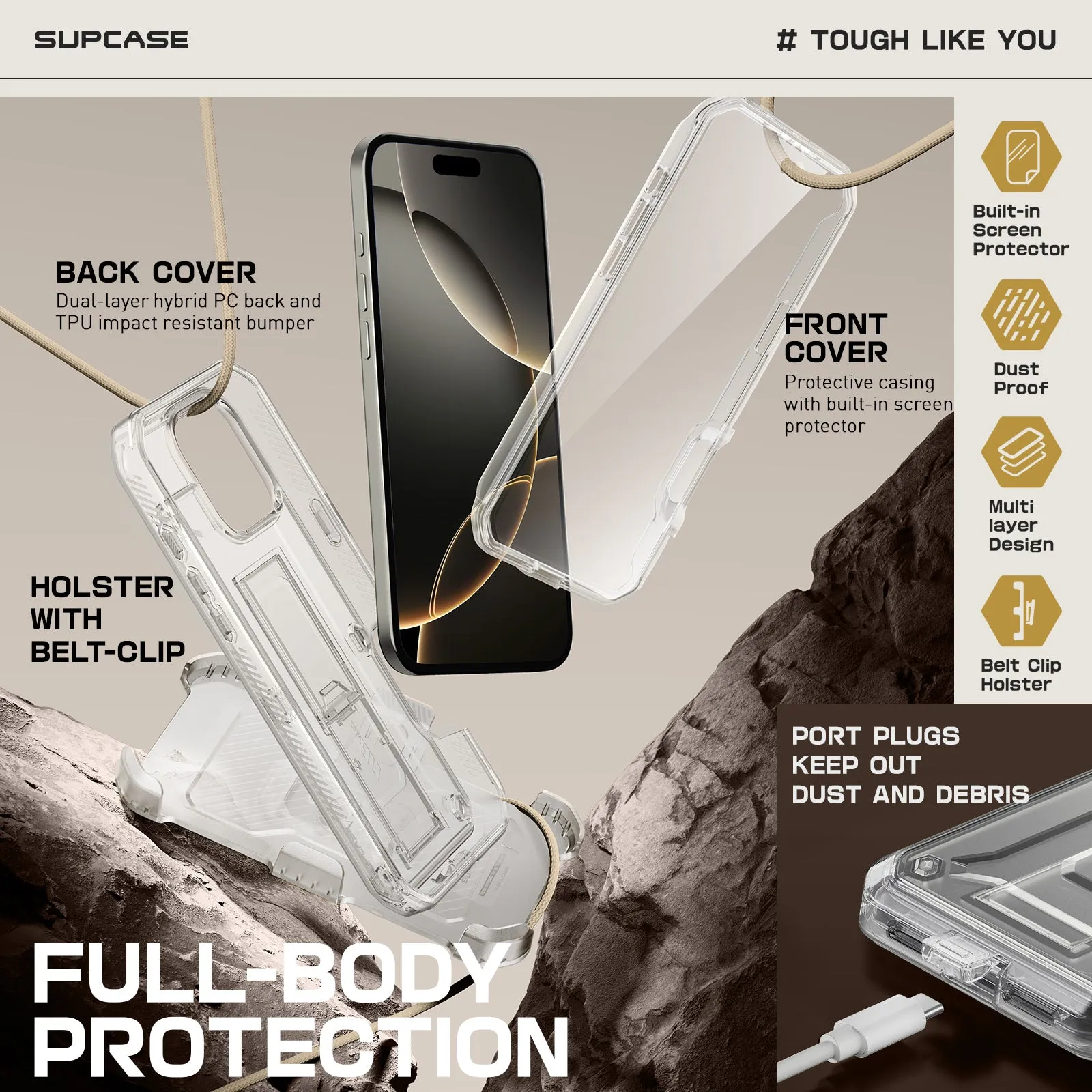 Insta-Worthy iPhone 16 Pro Max 6.9 inch Unicorn Beetle PRO Rugged Case-Clear  Last Few Pieces!