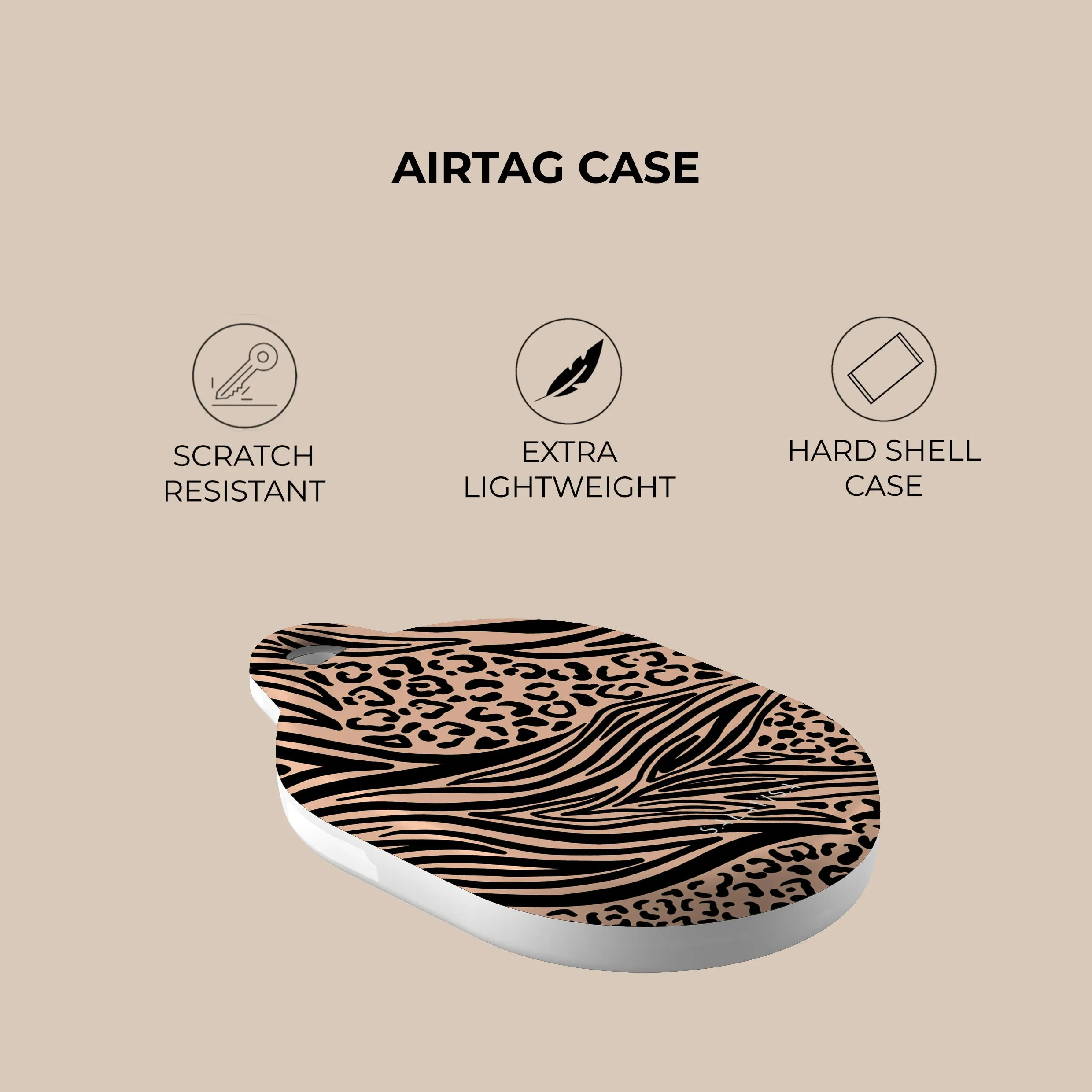 Insta-Worthy Light Zebra AirTag Holder  Last Chance!