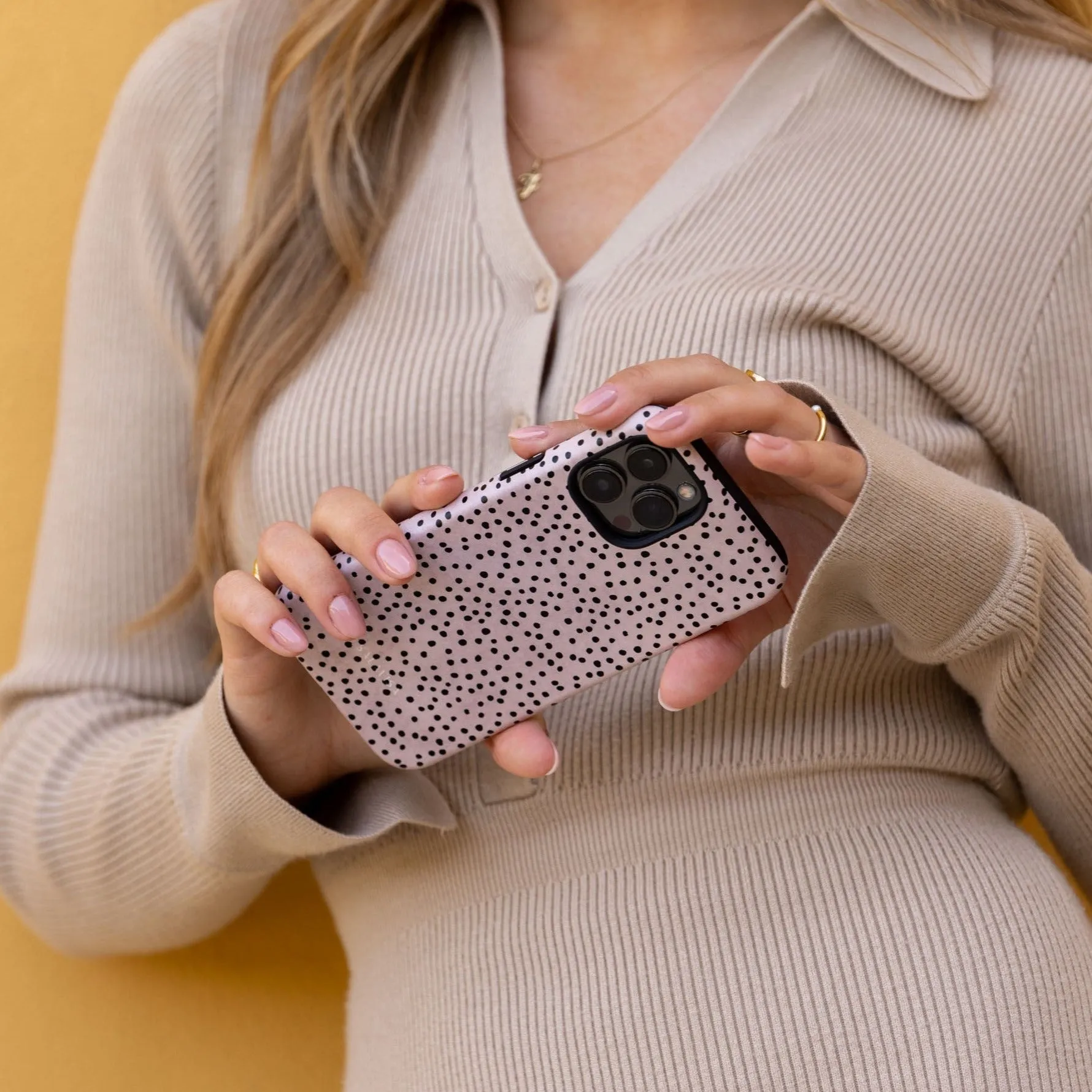 Insta-Worthy Old Rose Polka Dots Phone Case  Last Few Pieces!