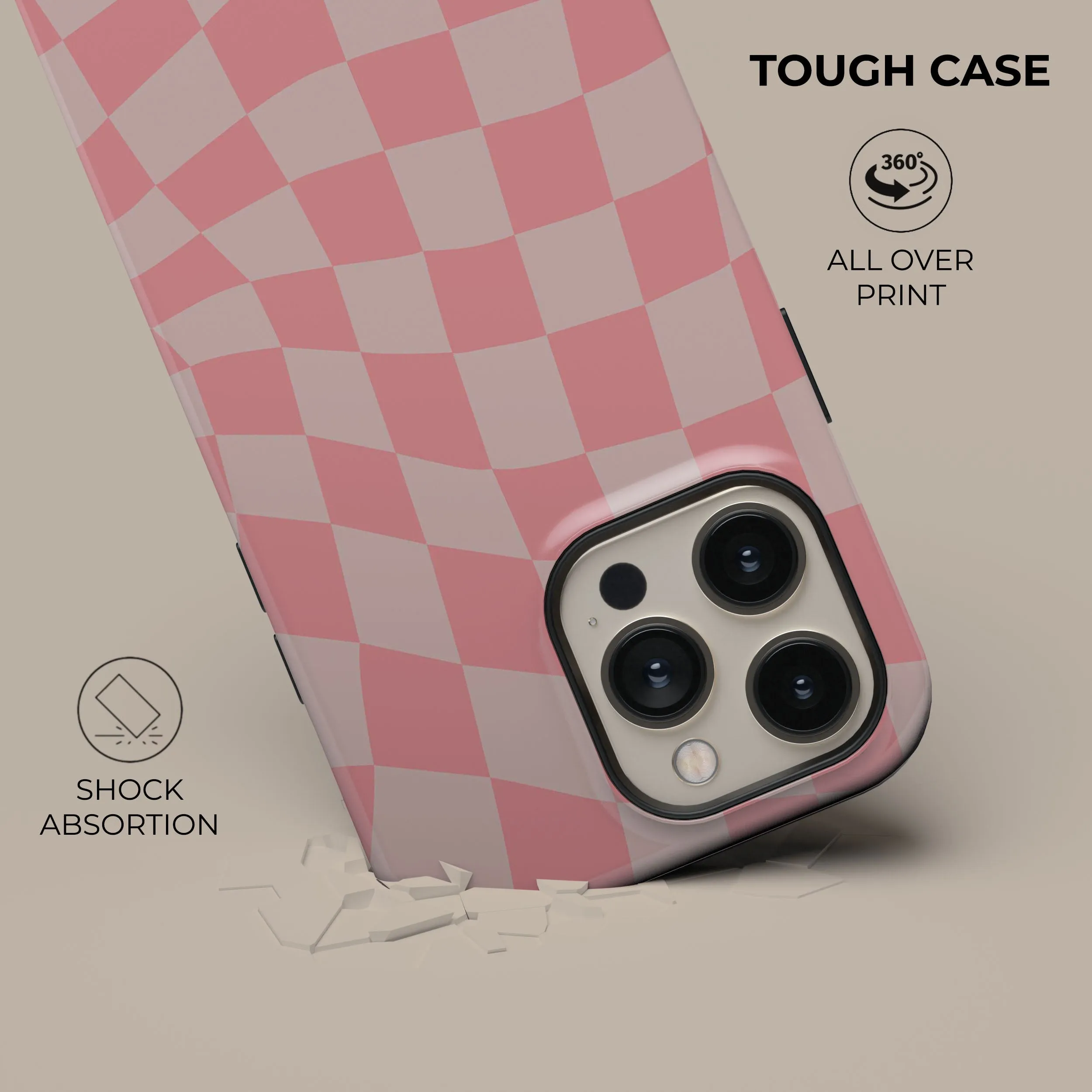 Insta-Worthy Pink Wave Checkered Phone Case  Almost Sold Out!