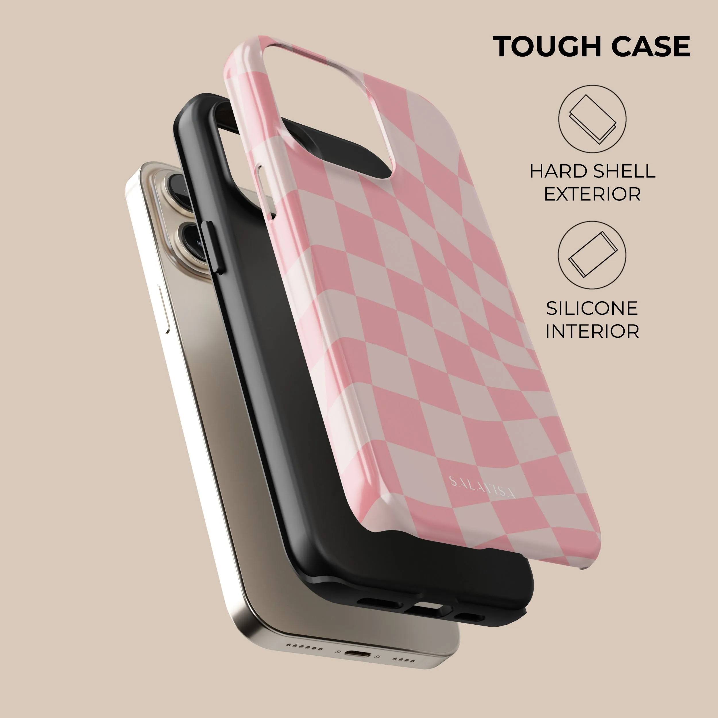 Insta-Worthy Pink Wave Checkered Phone Case  Almost Sold Out!