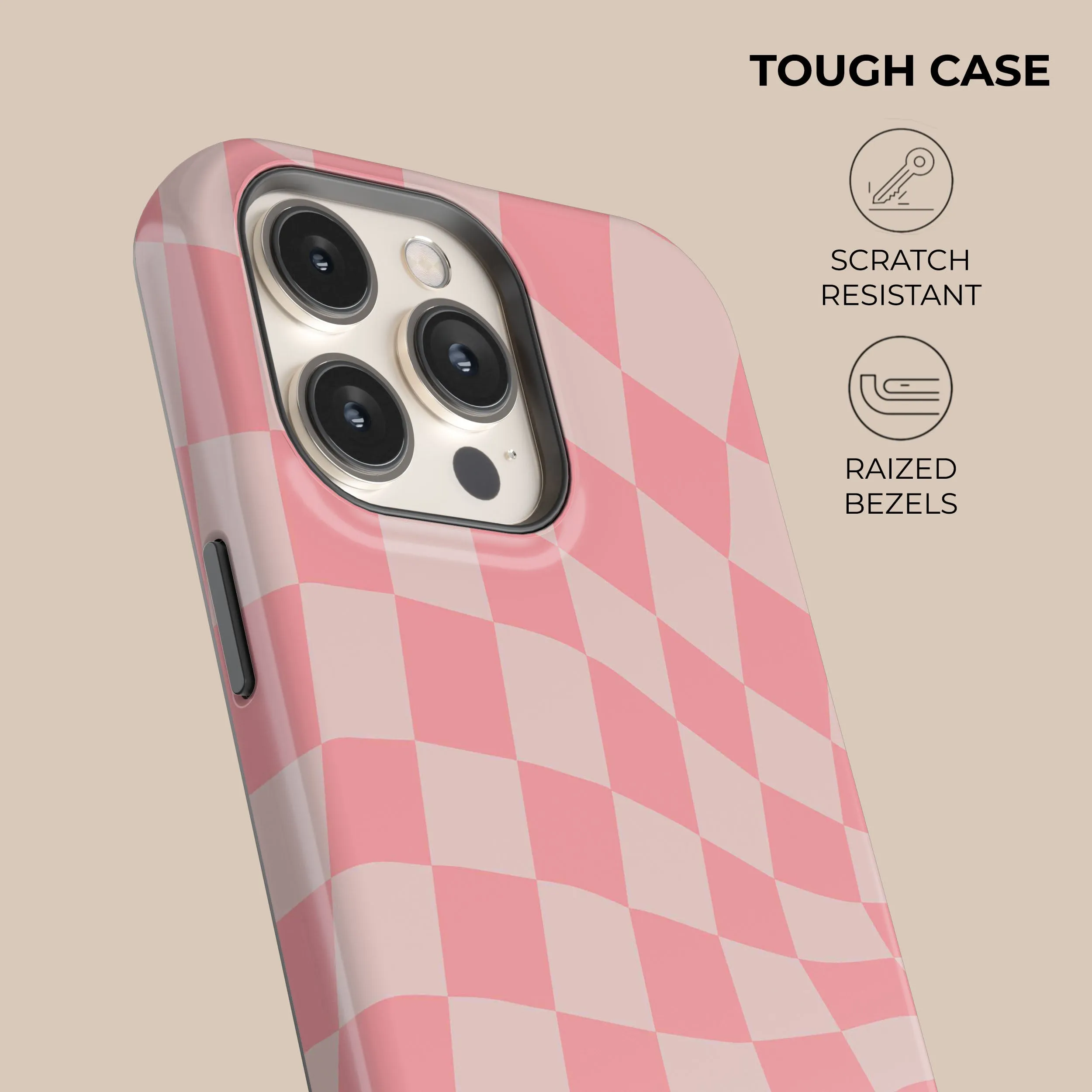 Insta-Worthy Pink Wave Checkered Phone Case  Almost Sold Out!