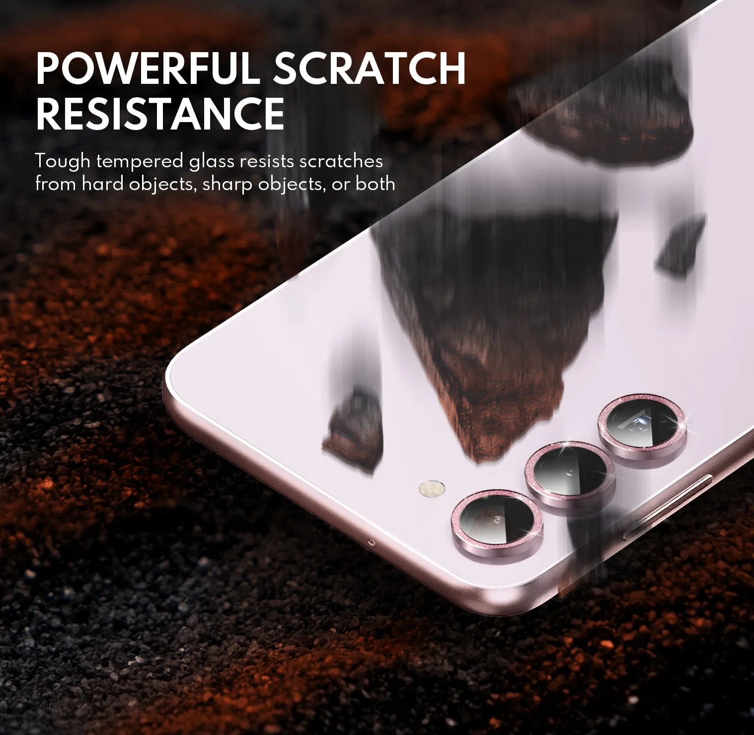 Insta-Worthy Tempered Glass Camera Lens Protector for Galaxy S23/S23 Plus-Glimmer Pink  Last Chance!