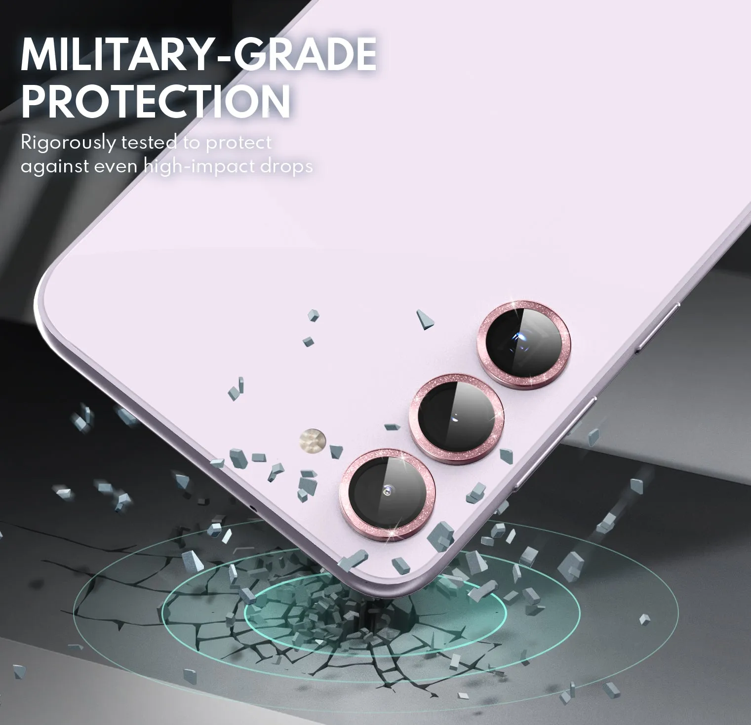 Insta-Worthy Tempered Glass Camera Lens Protector for Galaxy S23/S23 Plus-Glimmer Pink  Last Chance!