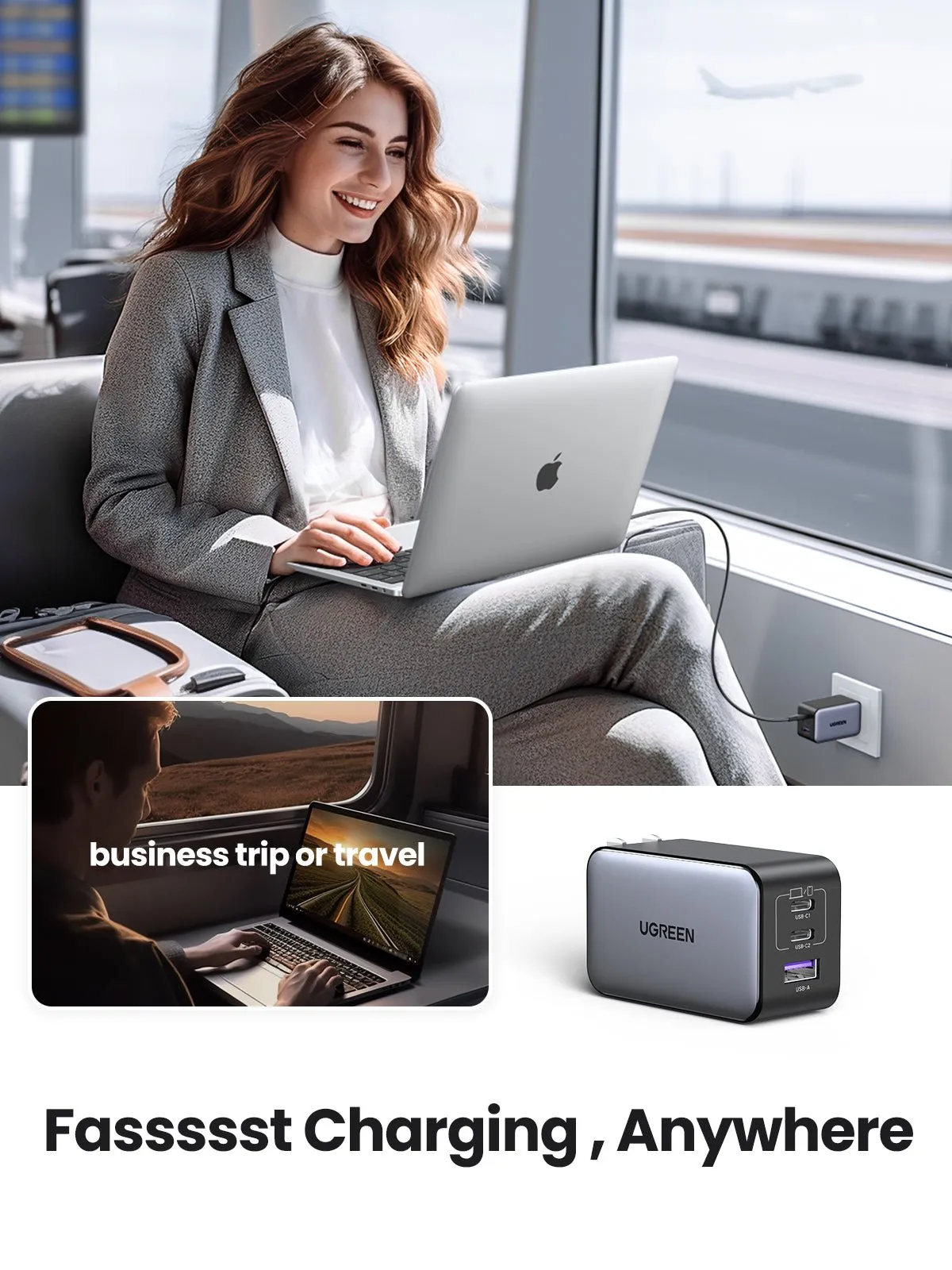 Insta-Worthy UGREEN Nexode 65W USB C GaN iphone Charger-3 Ports Wall Charger  Almost Gone!