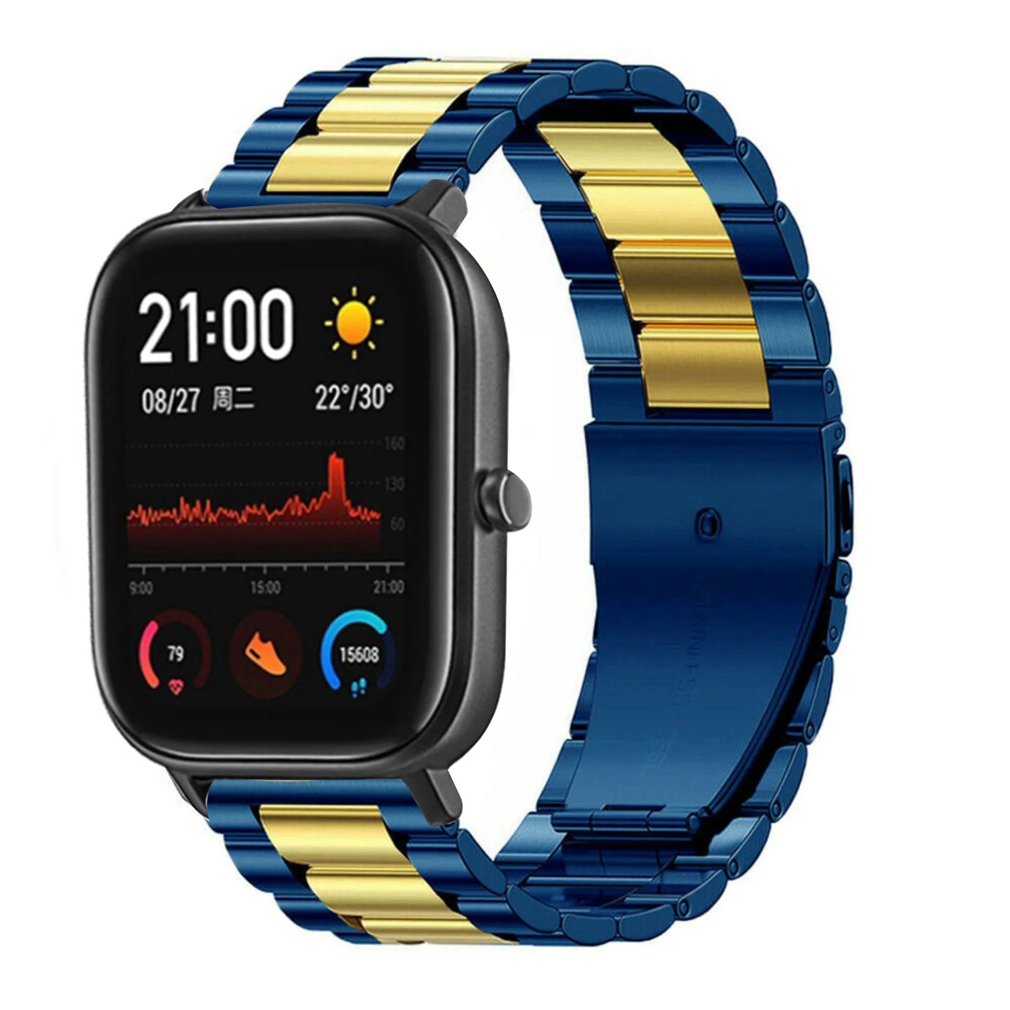 Insta-Worthy Xiaomi Amazfit GTS Steel Strap (Blue/Gold)  Almost Gone!
