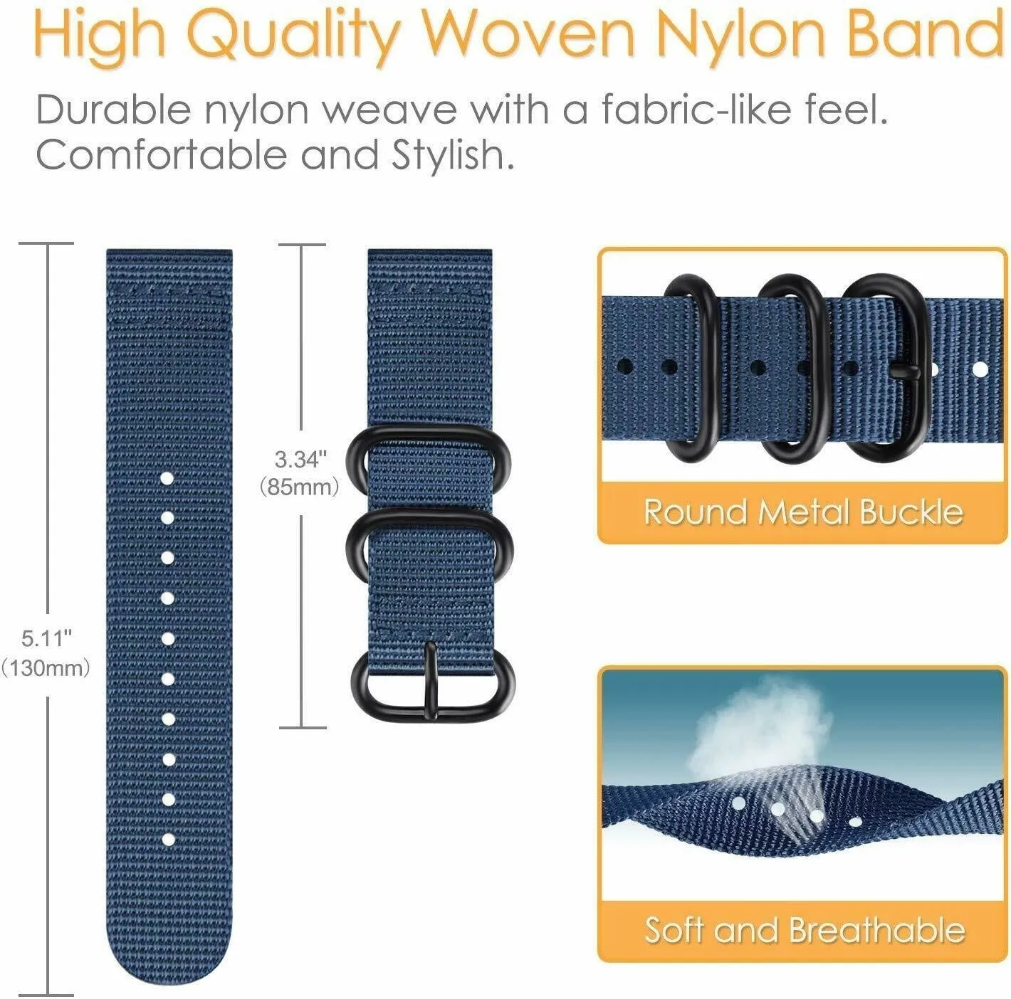 Limited Edition Amazfit GTS 2 Nylon Strap with Buckle (Blue)  Today Only!