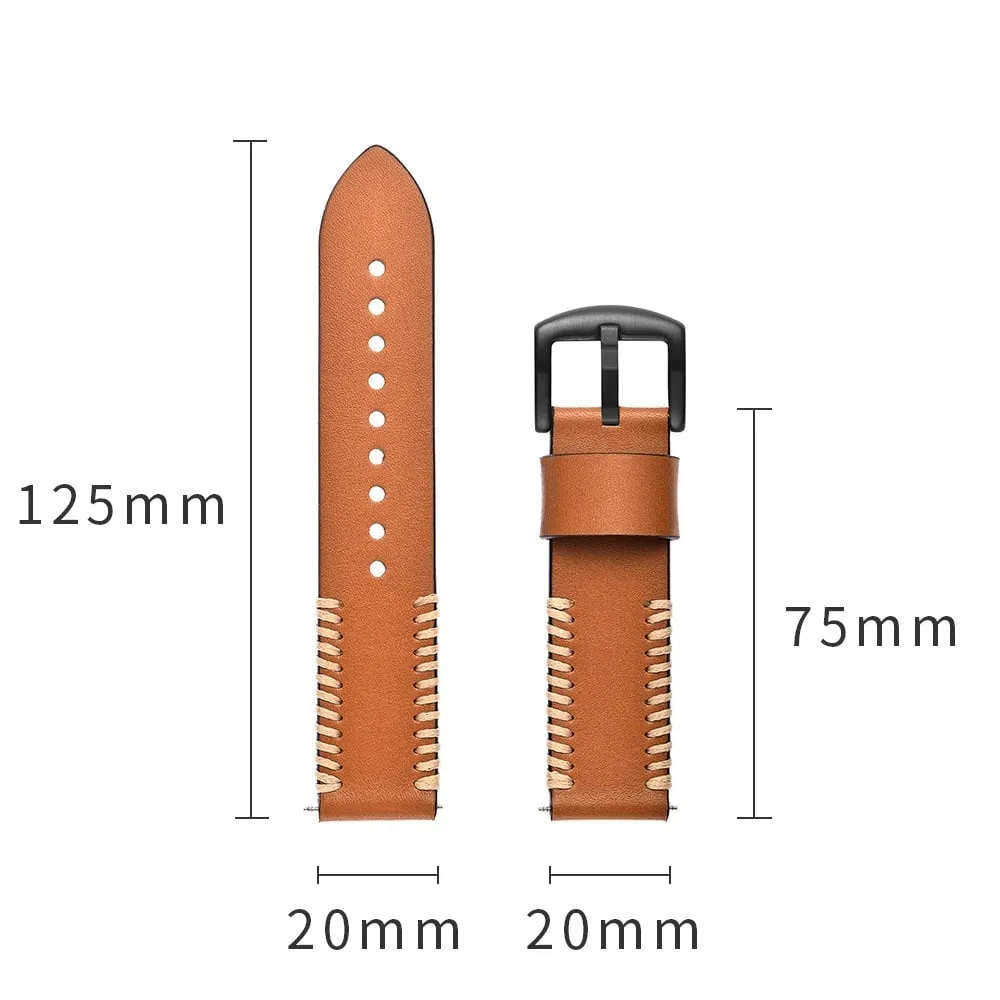 Limited Edition Amazfit GTS 4 Stitched Leather Strap (Brown)  Dont Miss Out!