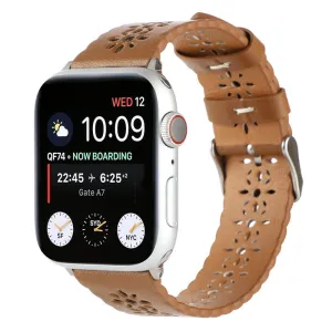Limited Edition Apple Watch Patterned Leather Strap (Brown)  Stylish & Comfortable