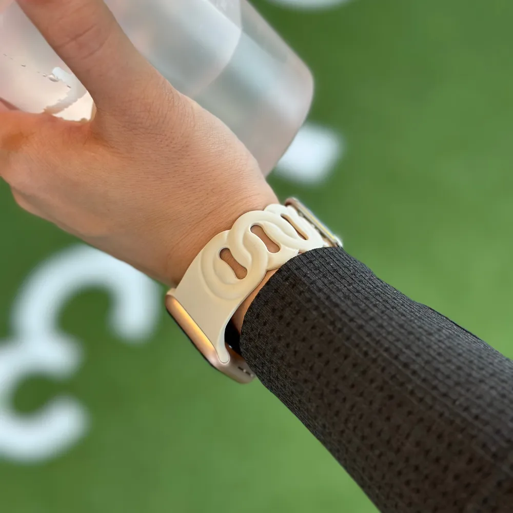 Limited Edition Apple Watch Silicone Chain Strap (White)  Limited Availability!