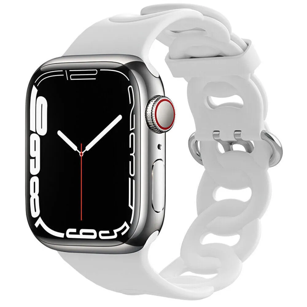 Limited Edition Apple Watch Silicone Chain Strap (White)  Limited Availability!
