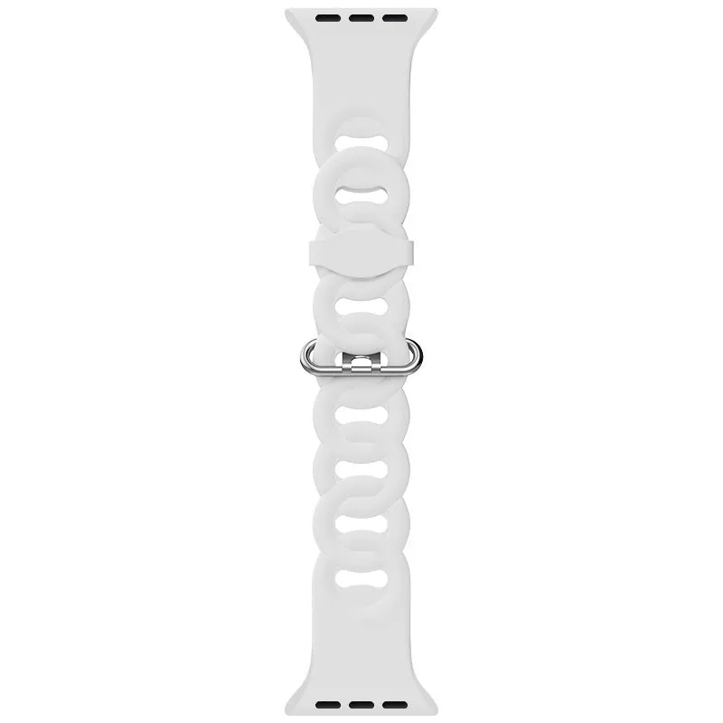 Limited Edition Apple Watch Silicone Chain Strap (White)  Limited Availability!