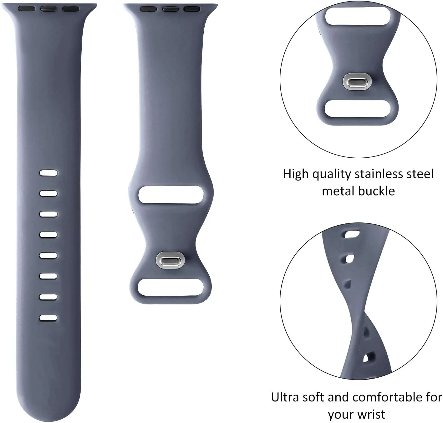 Limited Edition Apple Watch Silicone Strap Classic (Grey-Blue)  Almost Gone!