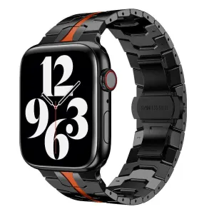 Limited Edition Apple Watch Steel Iron Strap (Black/Red)  Ends Soon!