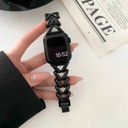 Limited Edition Apple Watch Steel Strap V-Type (Black)  Limited Stock!