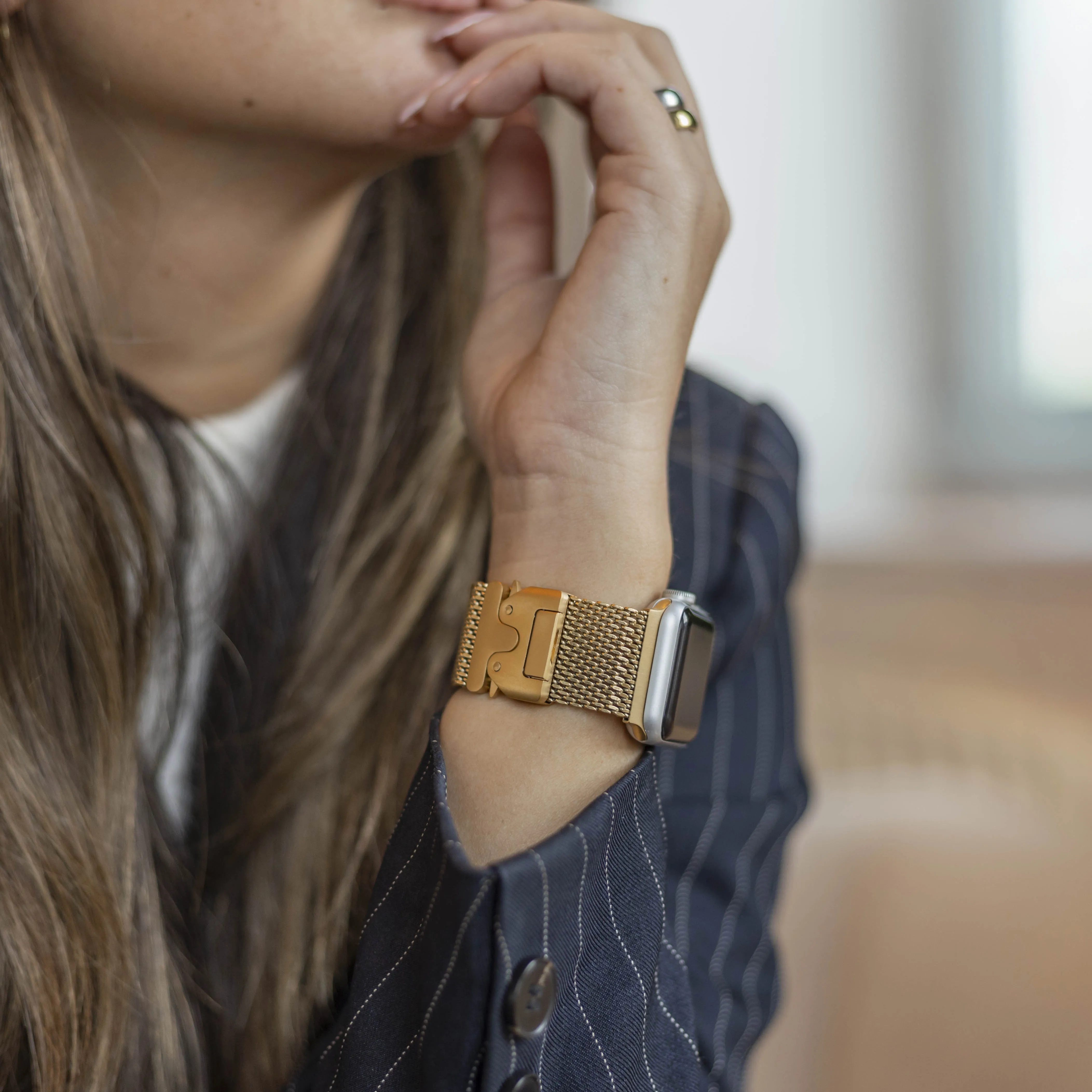 Limited Edition Bandz Apple Watch Milanese Loop Strap with P-Buckle (Gold)  Today Only!
